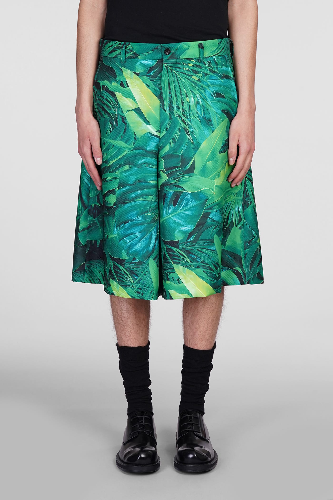 Shop Comme Des Garçons Homme Deux Shorts In Green Polyester