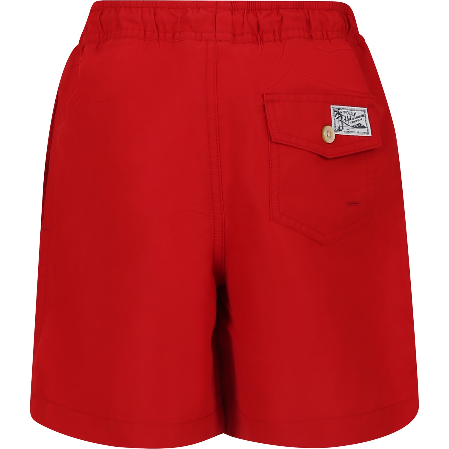 Shop Ralph Lauren Red Swimsuit For Boy With Horse