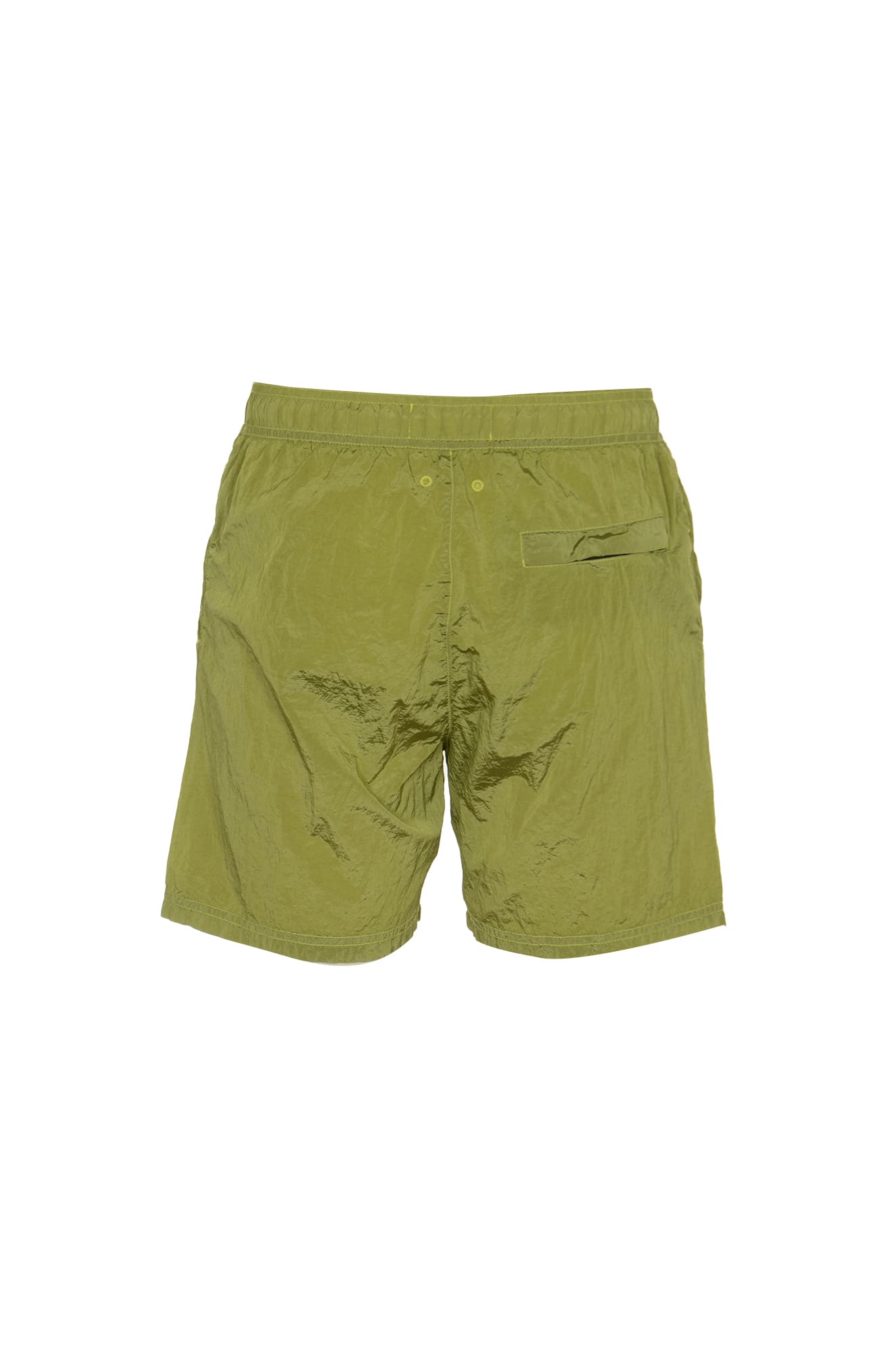 Shop Stone Island Logo Patch Shorts In V0031 Lemon