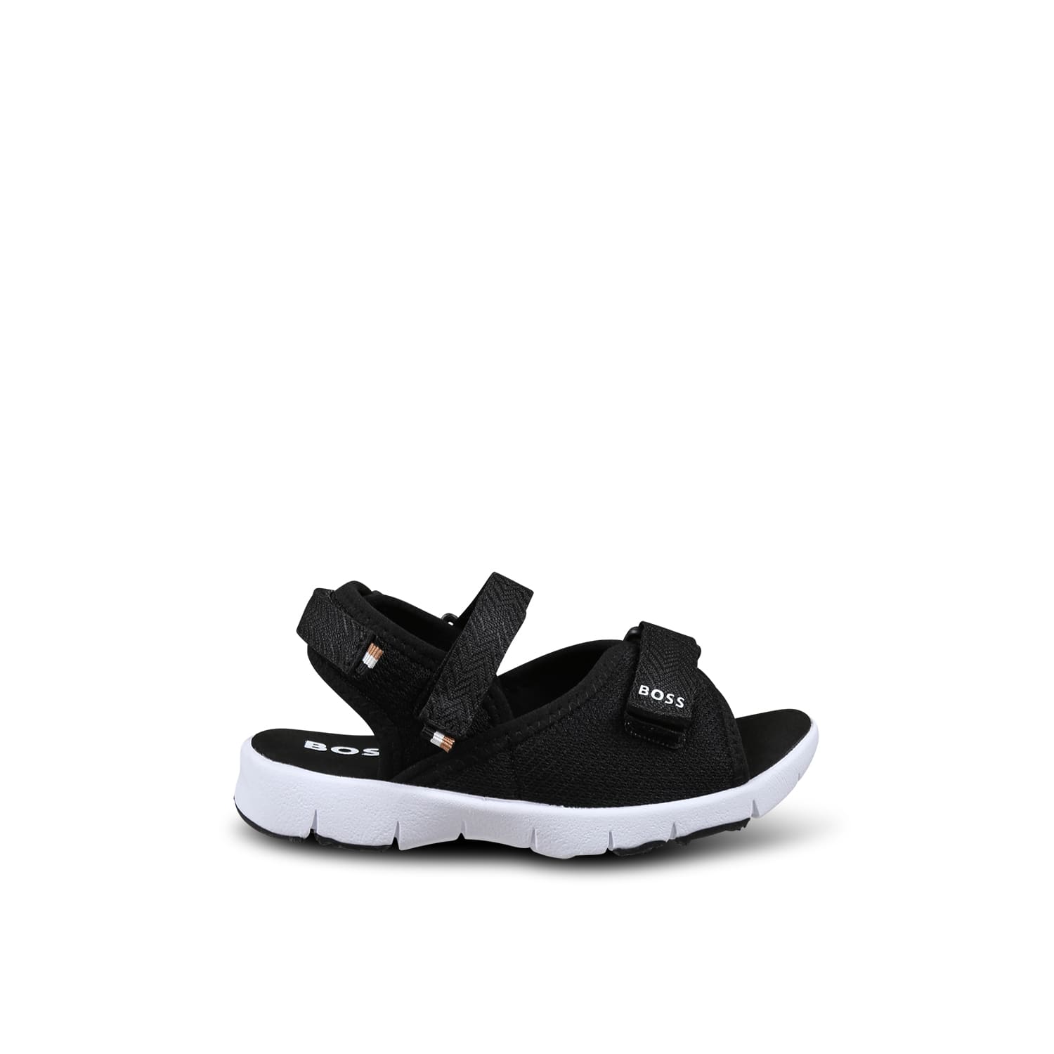 Hugo Boss Black Sandals For Boy With Logo In Black