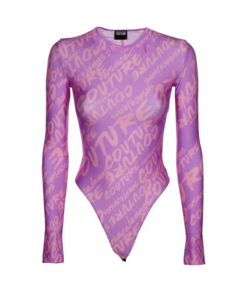 Versace Jeans Couture Long Sleeved Leotard With Print
