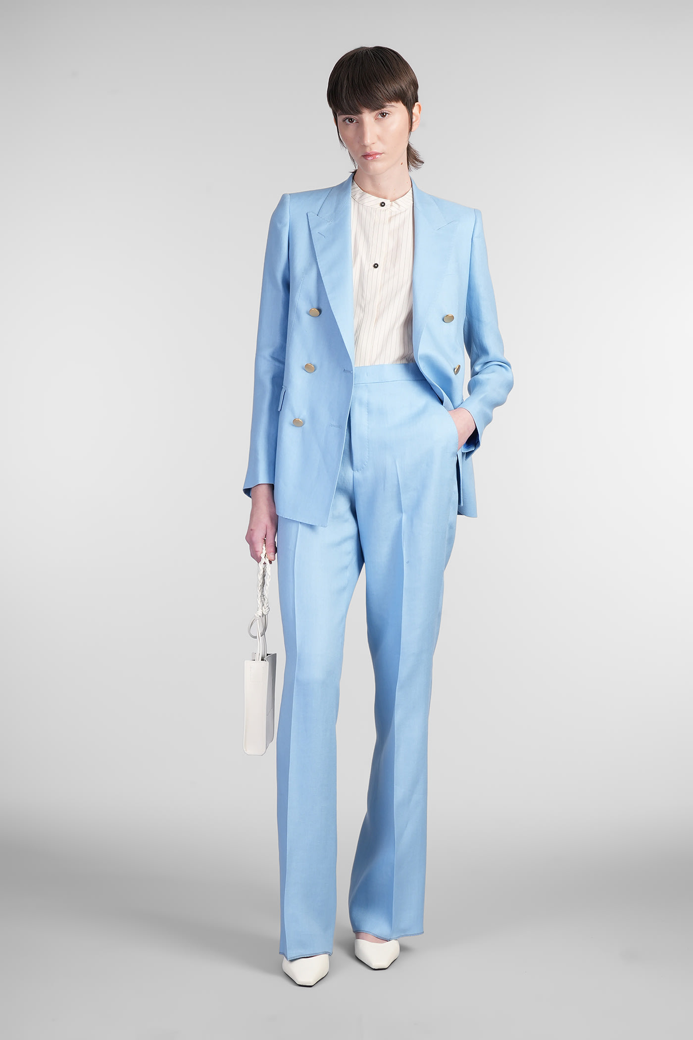 Tagliatore T-parigi In Cyan Linen