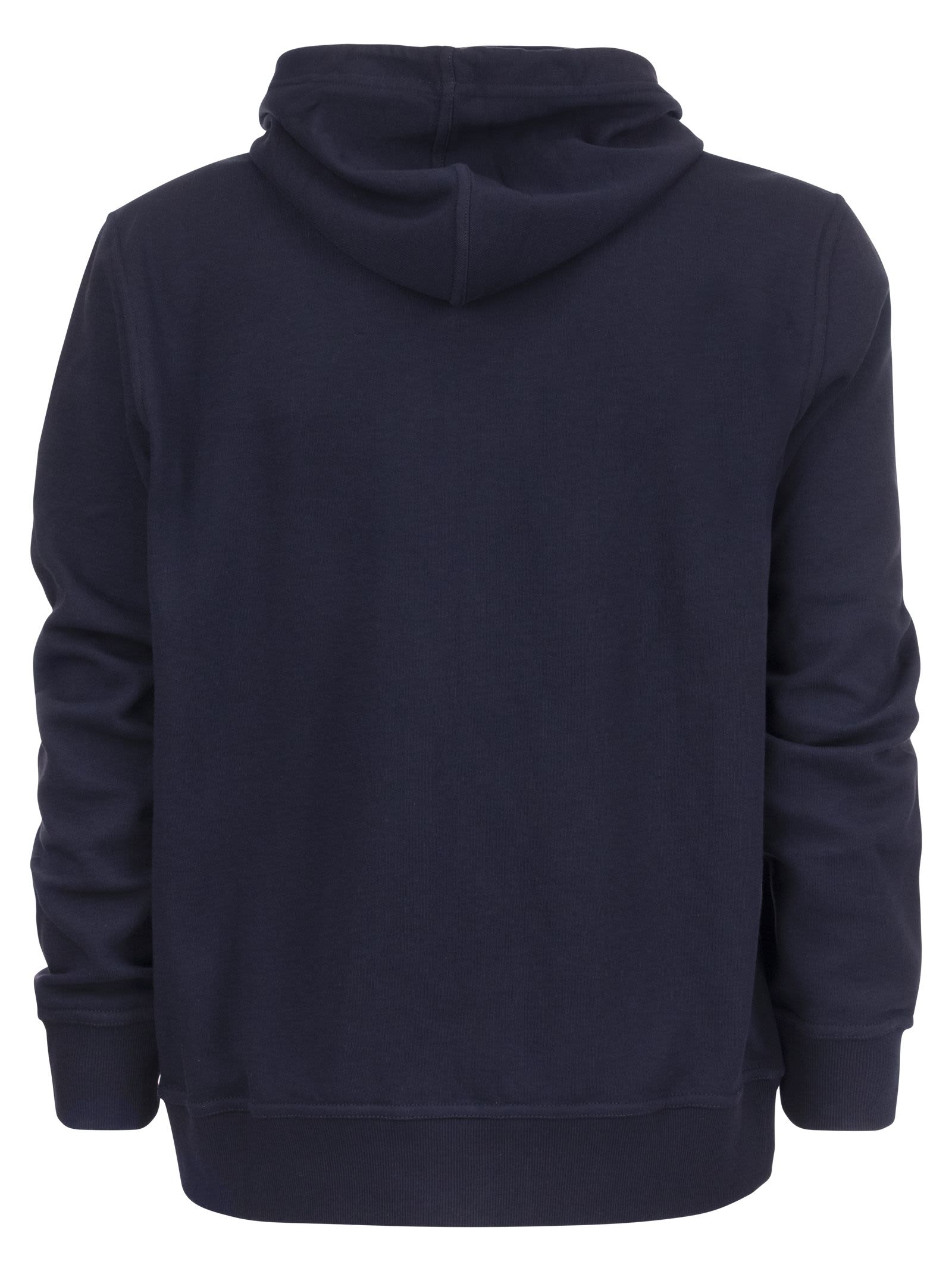 Shop Brunello Cucinelli Techno Cotton Interlock Zip-front Hooded Sweatshirt In Navy Blue