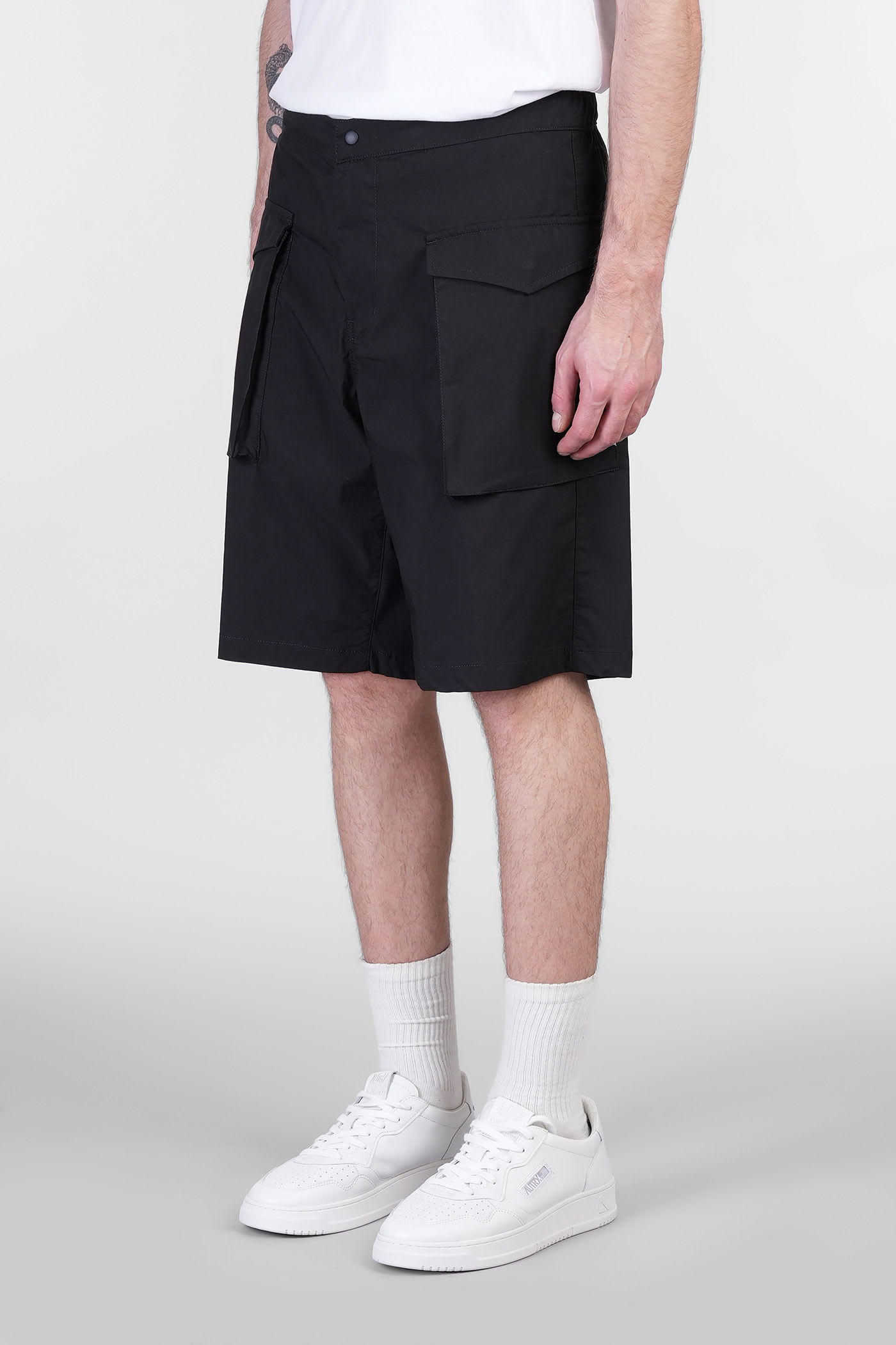 Aspesi Lou Bis Poplin Shorts In Black
