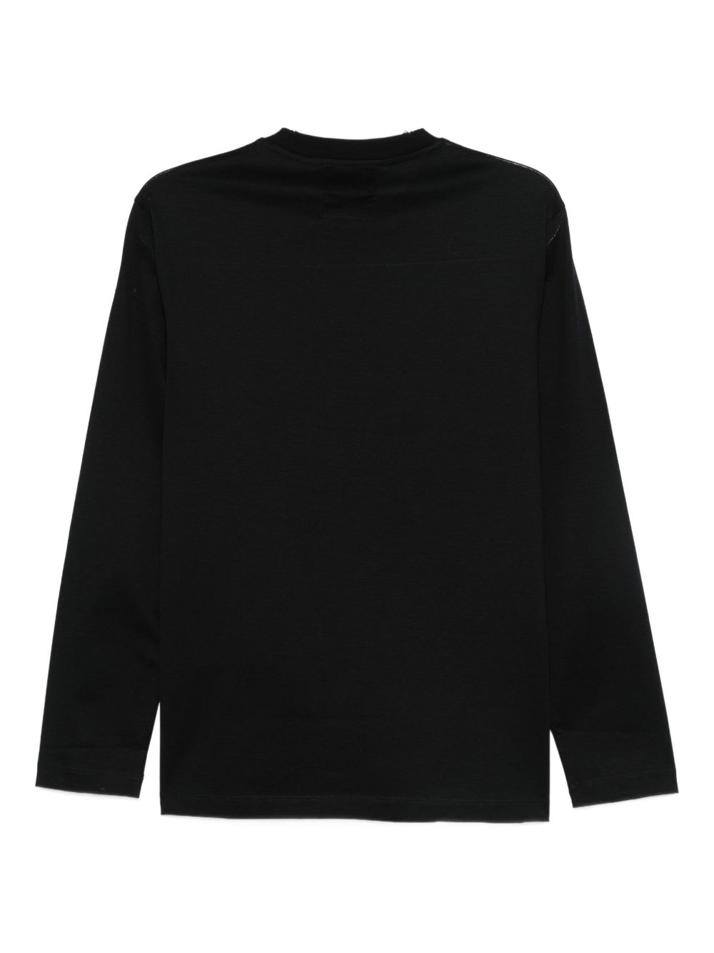 Emporio Armani Classic Crew Neck Sweatshirt With Logo Embroidery In Black