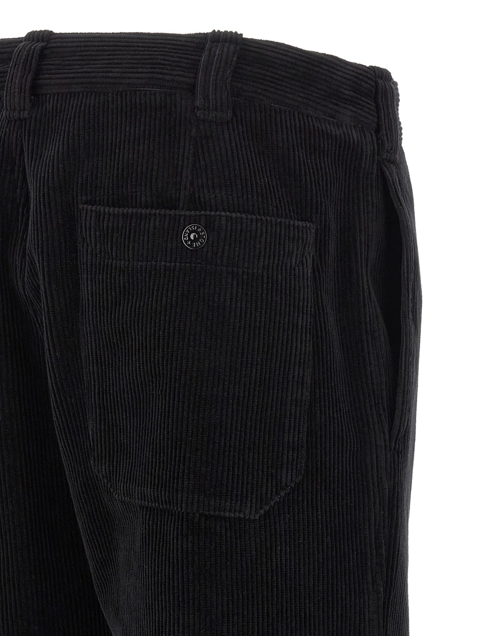Stone Island Cotton Regular Fit Pants In Black