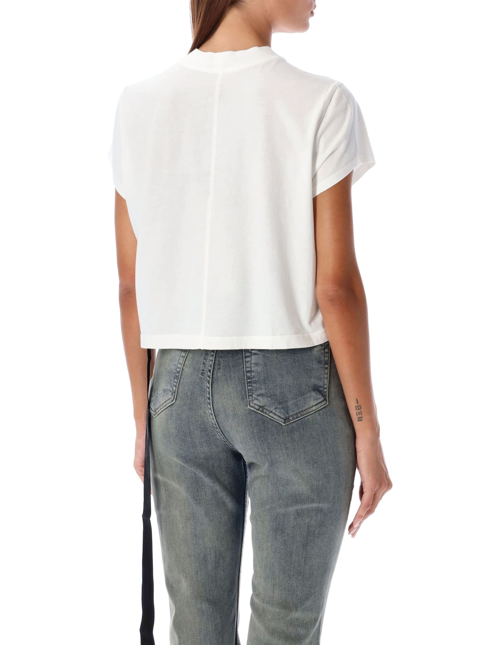 Shop Drkshdw Cropped Small Level T-shirt In Milk