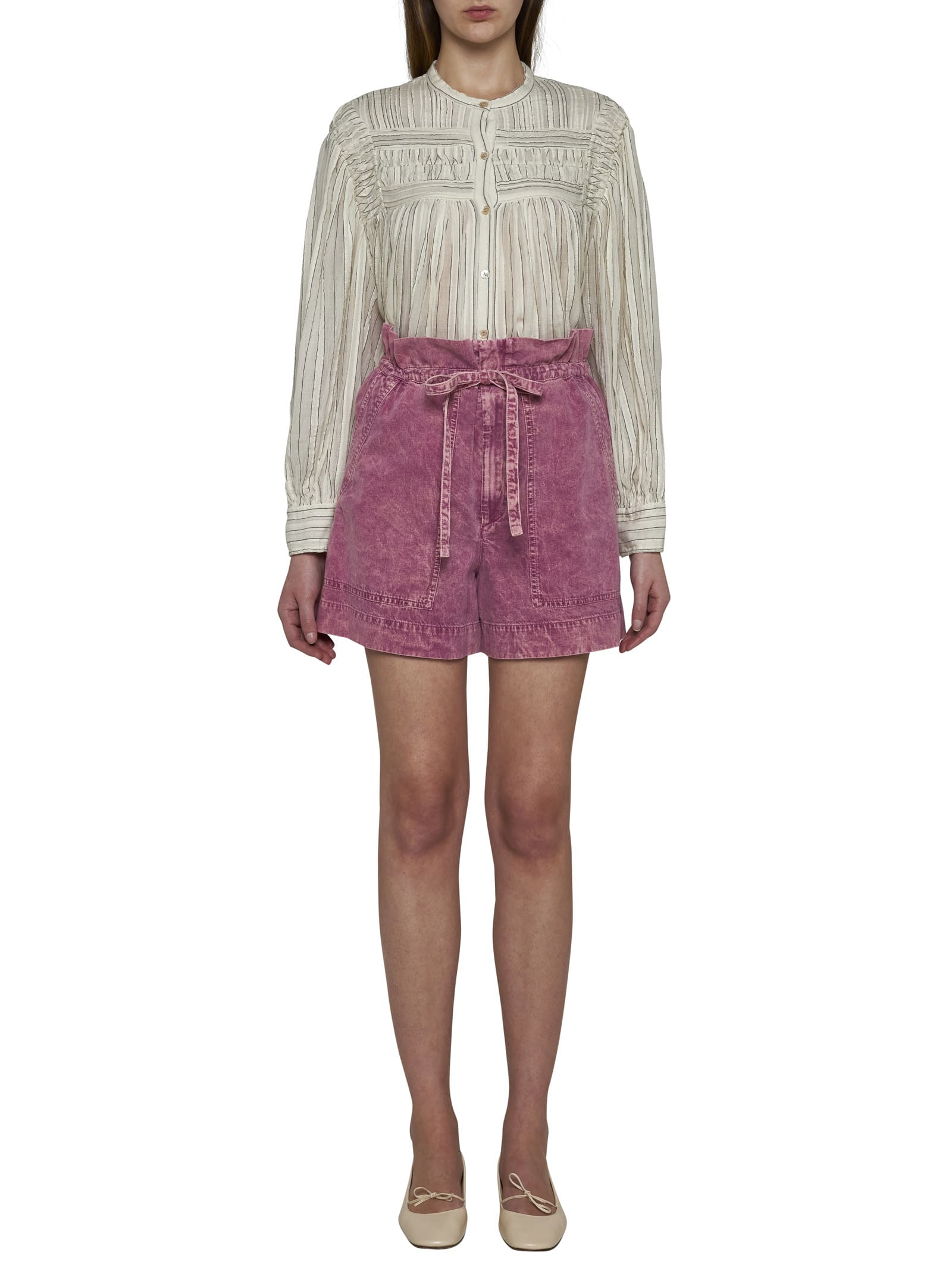 Shop Marant Etoile Short In Rosewood