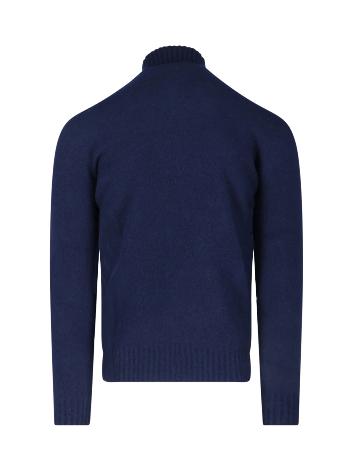 Drumohr Turtleneck Sweater In Blue Wool Navy Tones In Blue