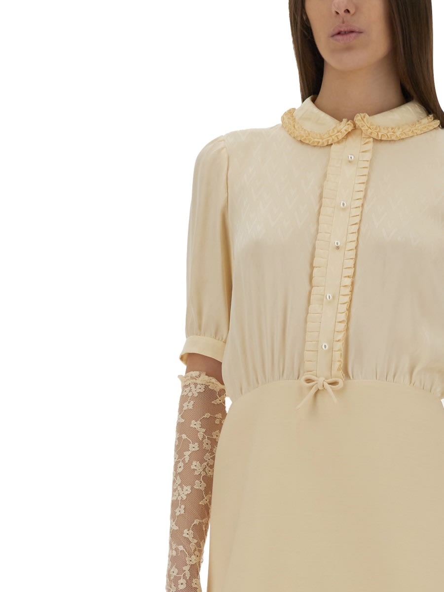 Valentino Women's Crepe Couture Short Dress In Neutral