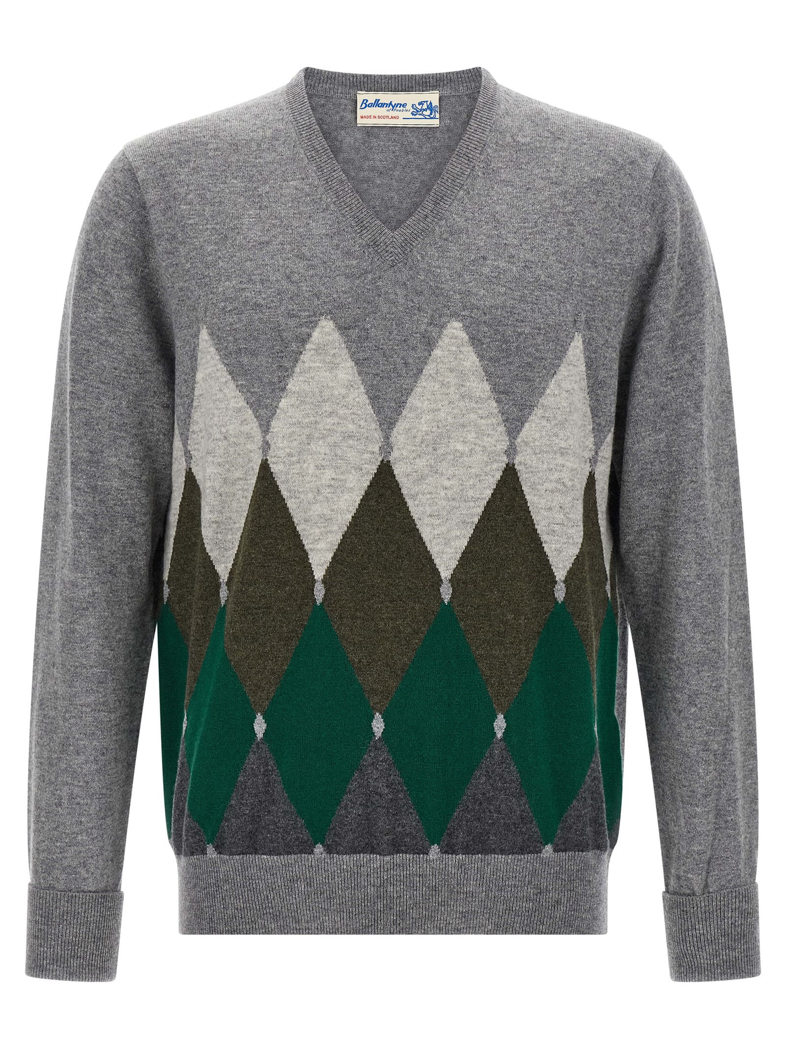 Ballantyne Argyle Pattern Sweater Sweaters And Cardigans Gray In Gray
