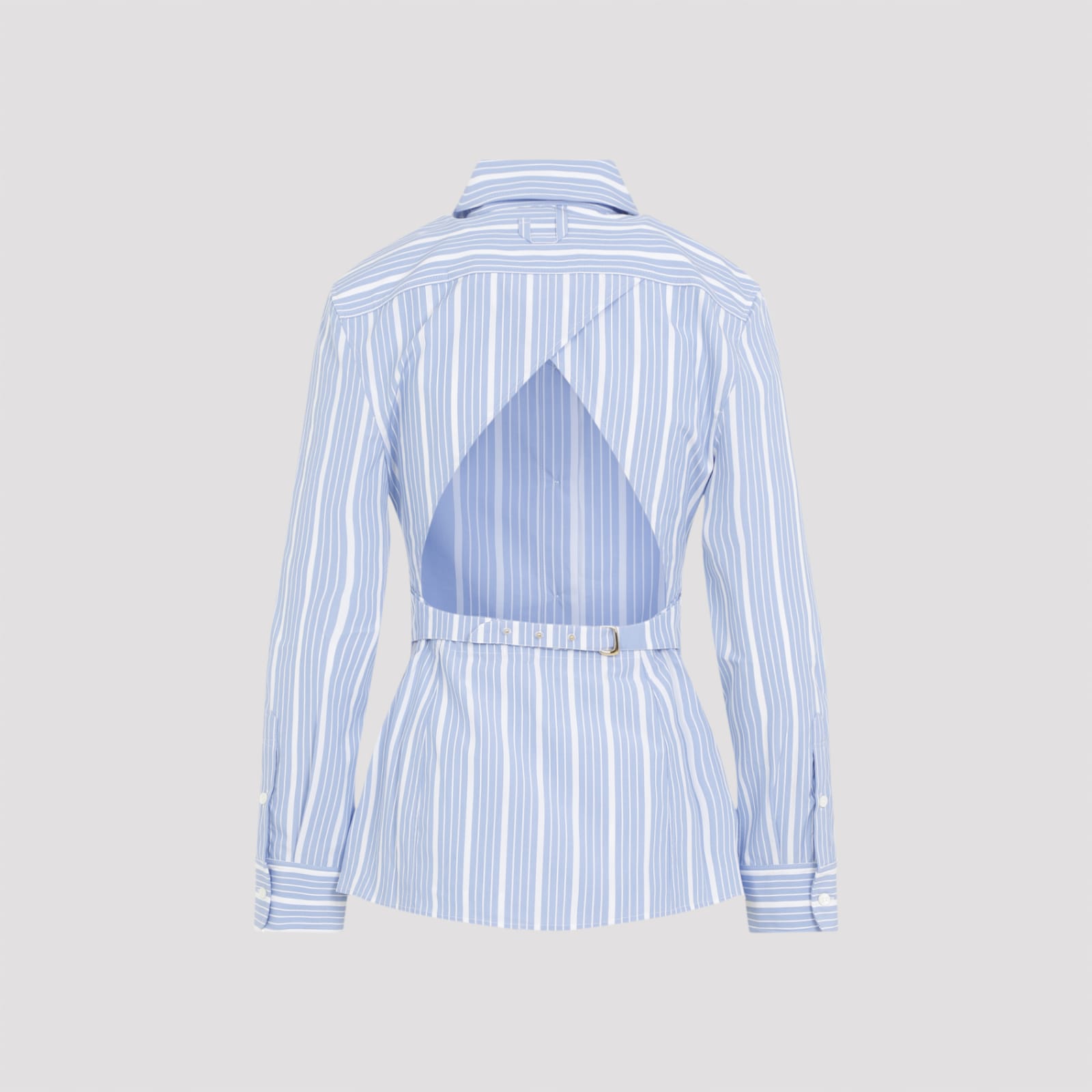 Jacquemus Striped Shirt With Cut-out In Ev Jacquard Business Big Log