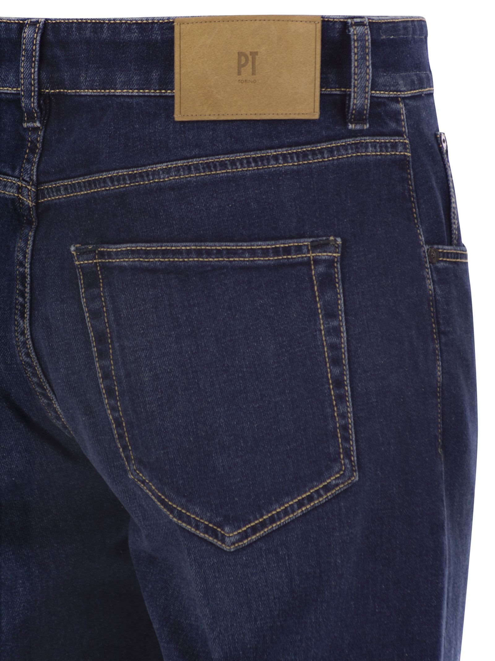 Pt Torino Blue Cotton Jeans In Blue