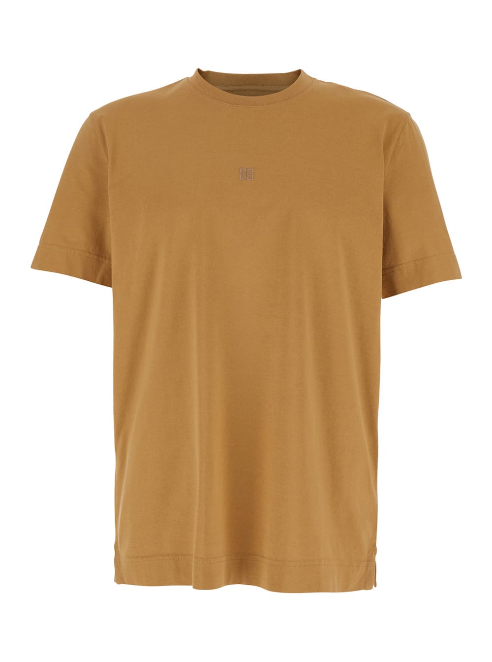 Beige Crewneck T-shirt With 4g Logo On The Front In Cotton Man