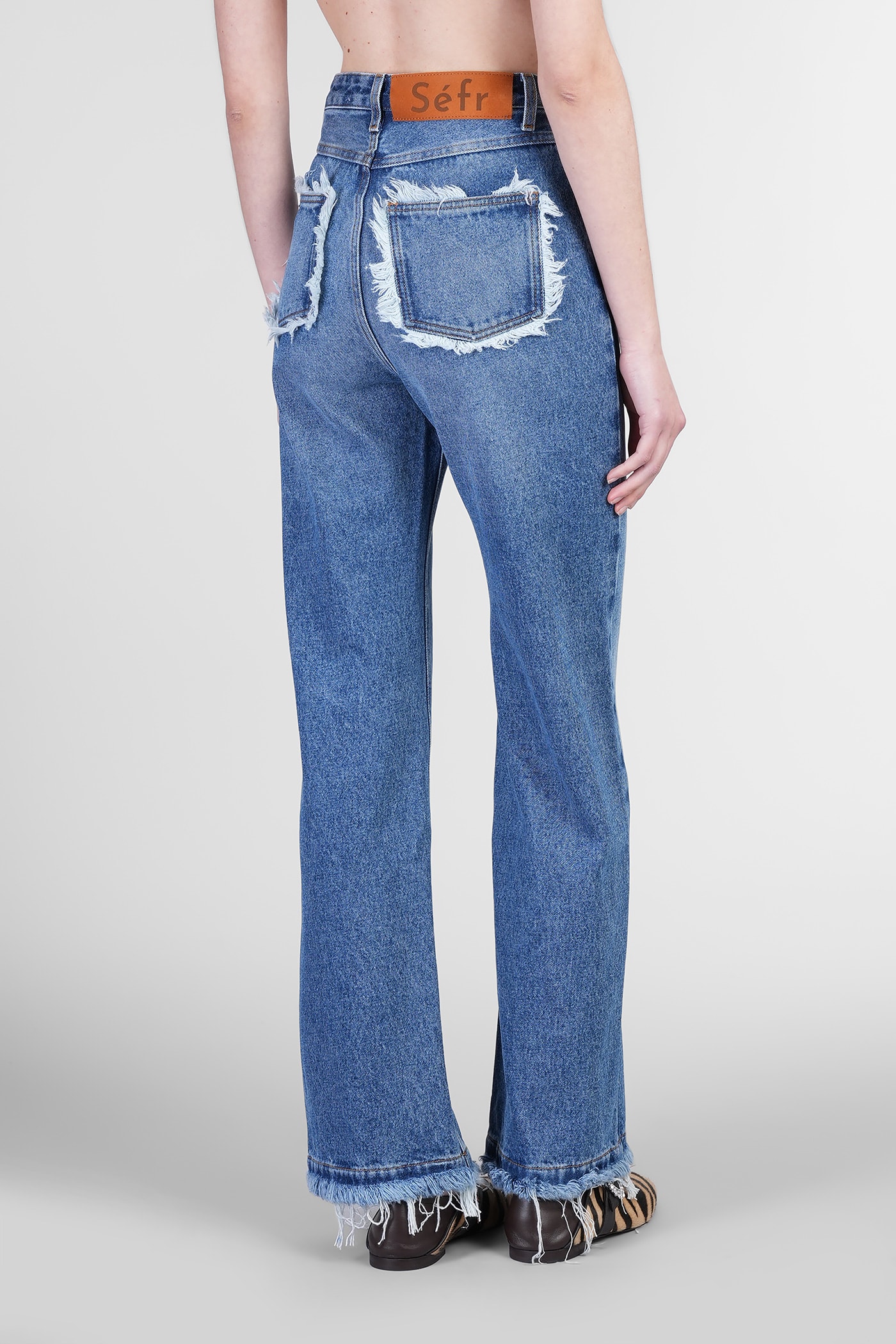 デニム・ジーパン SEFR Women Denim Pants CLARA DARBL BLUE Séfr Clara Jeans In Blue Cotton | ModeSens