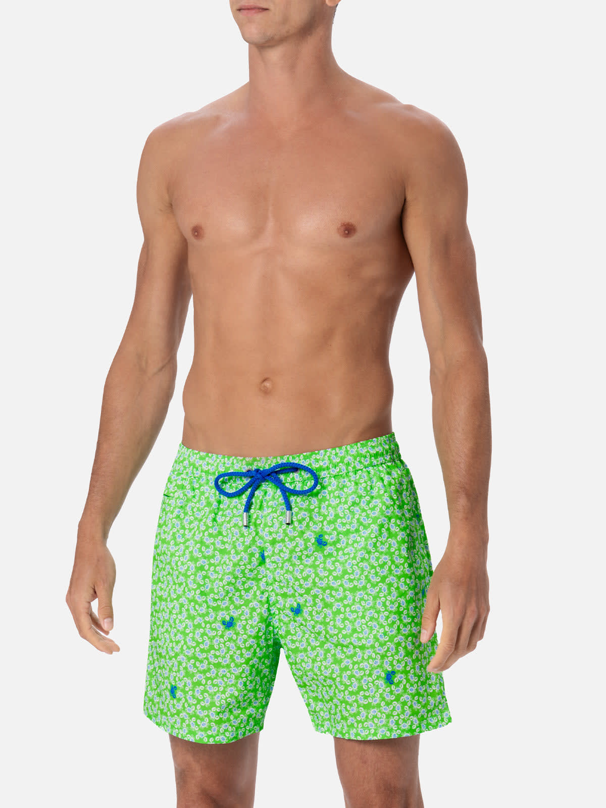 MC2 SAINT BARTH COMFORT LIGHT CLASSIC STRETCH SWIM SHORTS WITH CRABS PRINT