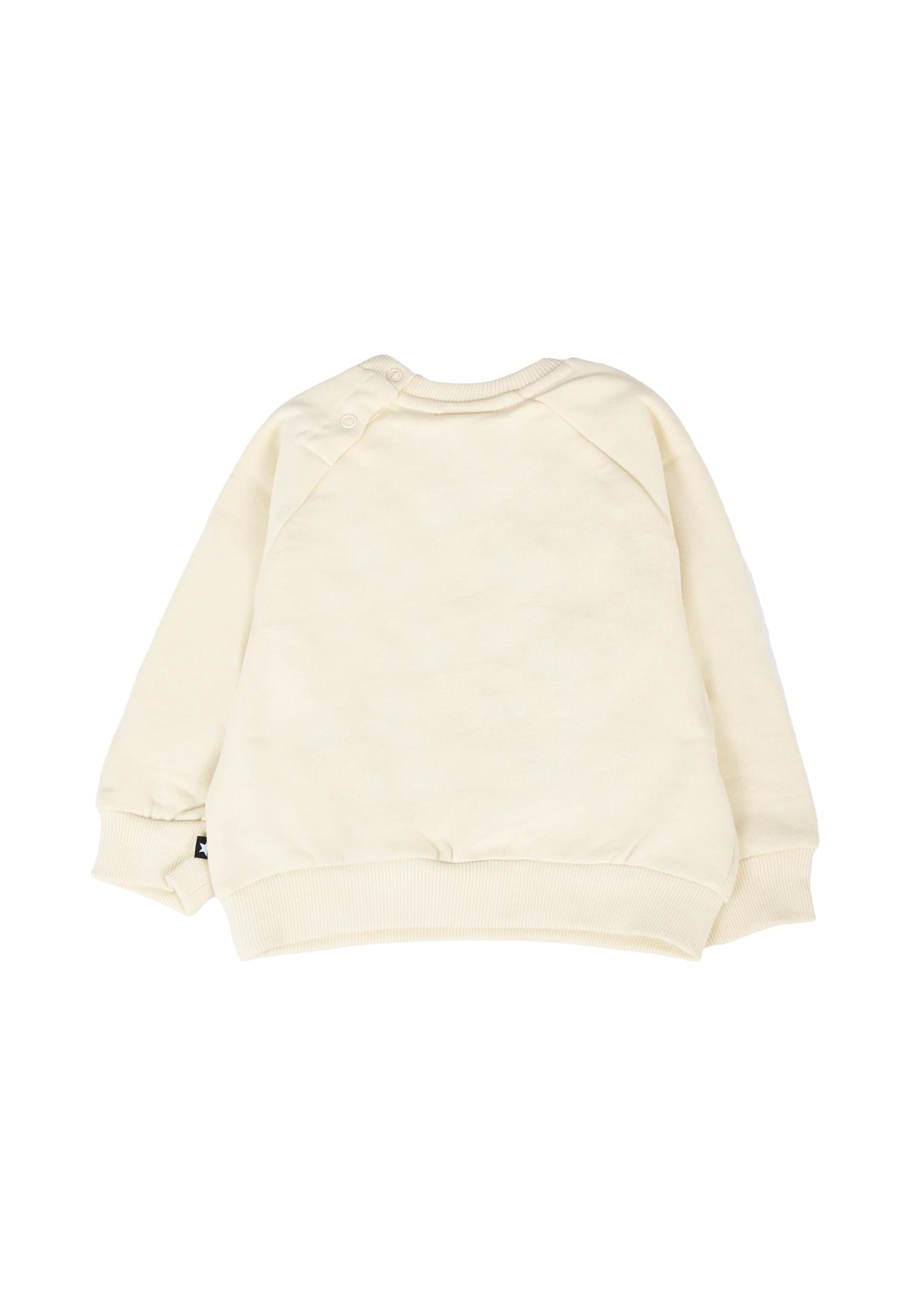 Molo Ivory Sweatshirt For Babykids With Bear In White