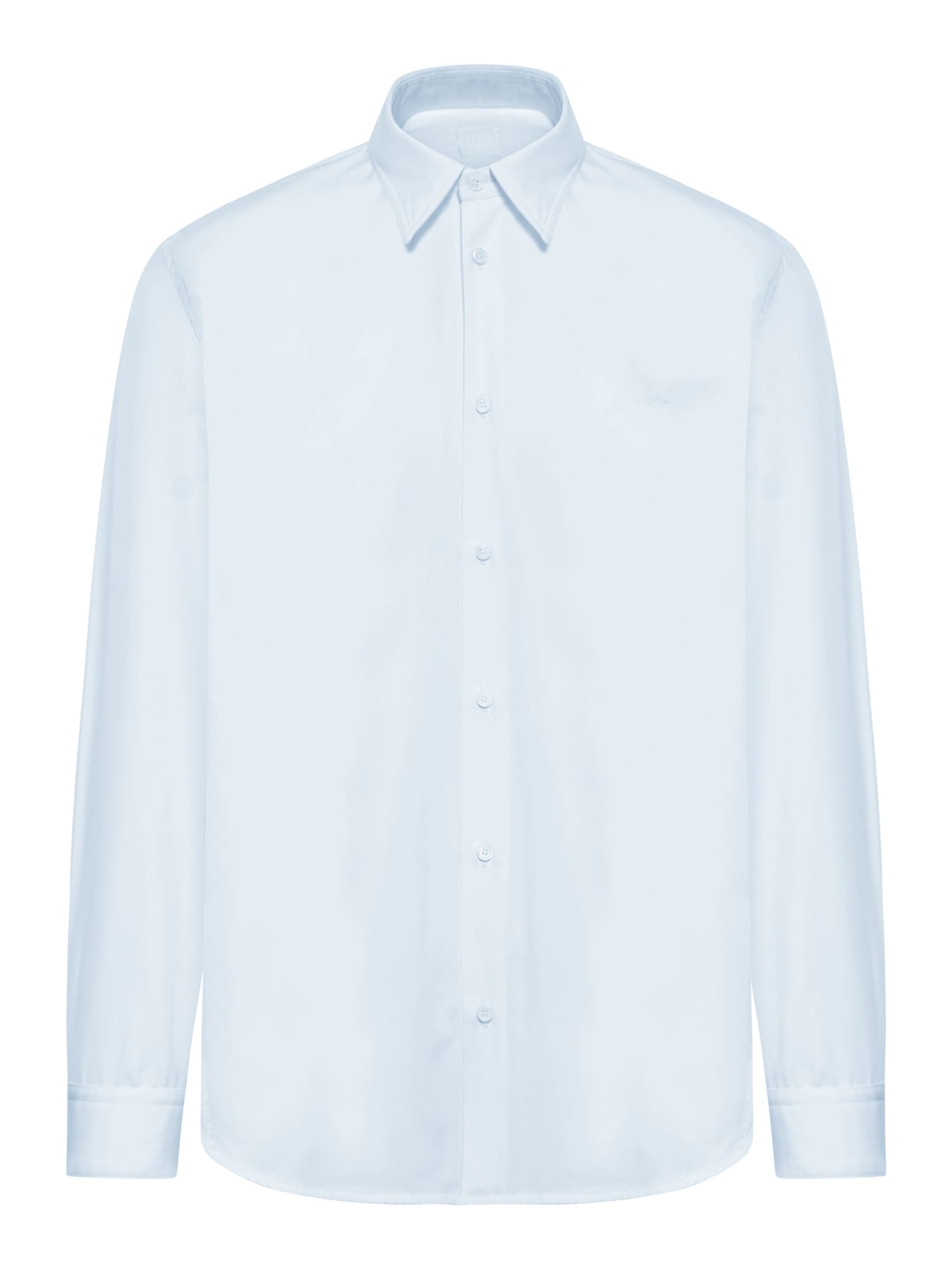 Shop Oamc Mark Shirt, Scribble Patch In Light Blue