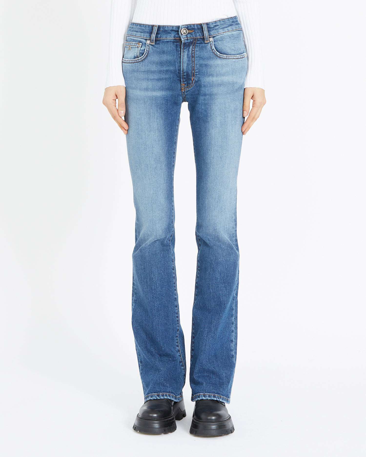 Shop John Richmond Jeans Basic Slim In Blu Chiaro