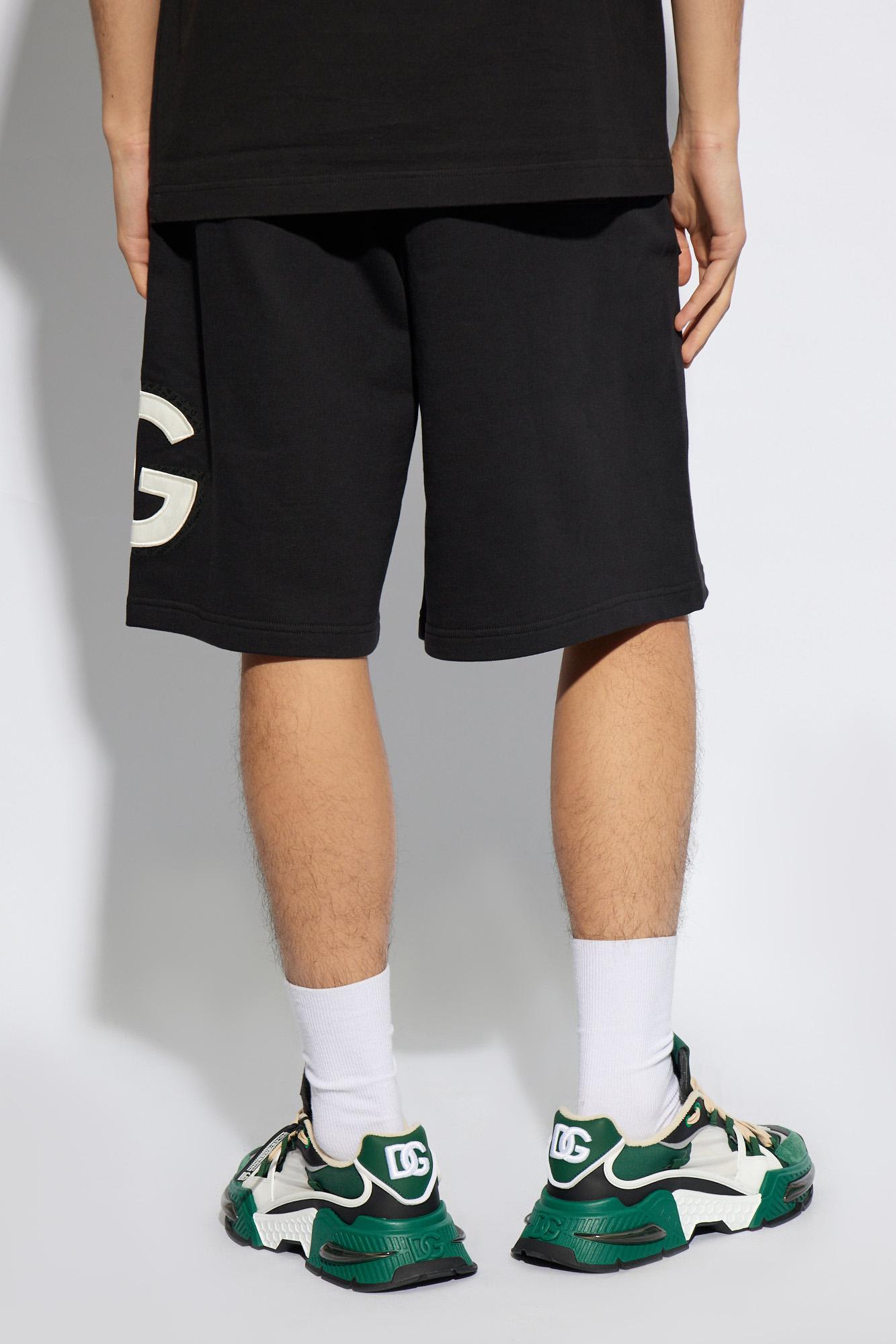 Shop Dolce & Gabbana Shorts With Logo In Nero