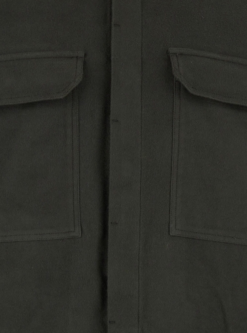 Shop Rick Owens Dark Green Shirt With Patch Pockets In Cotton Man