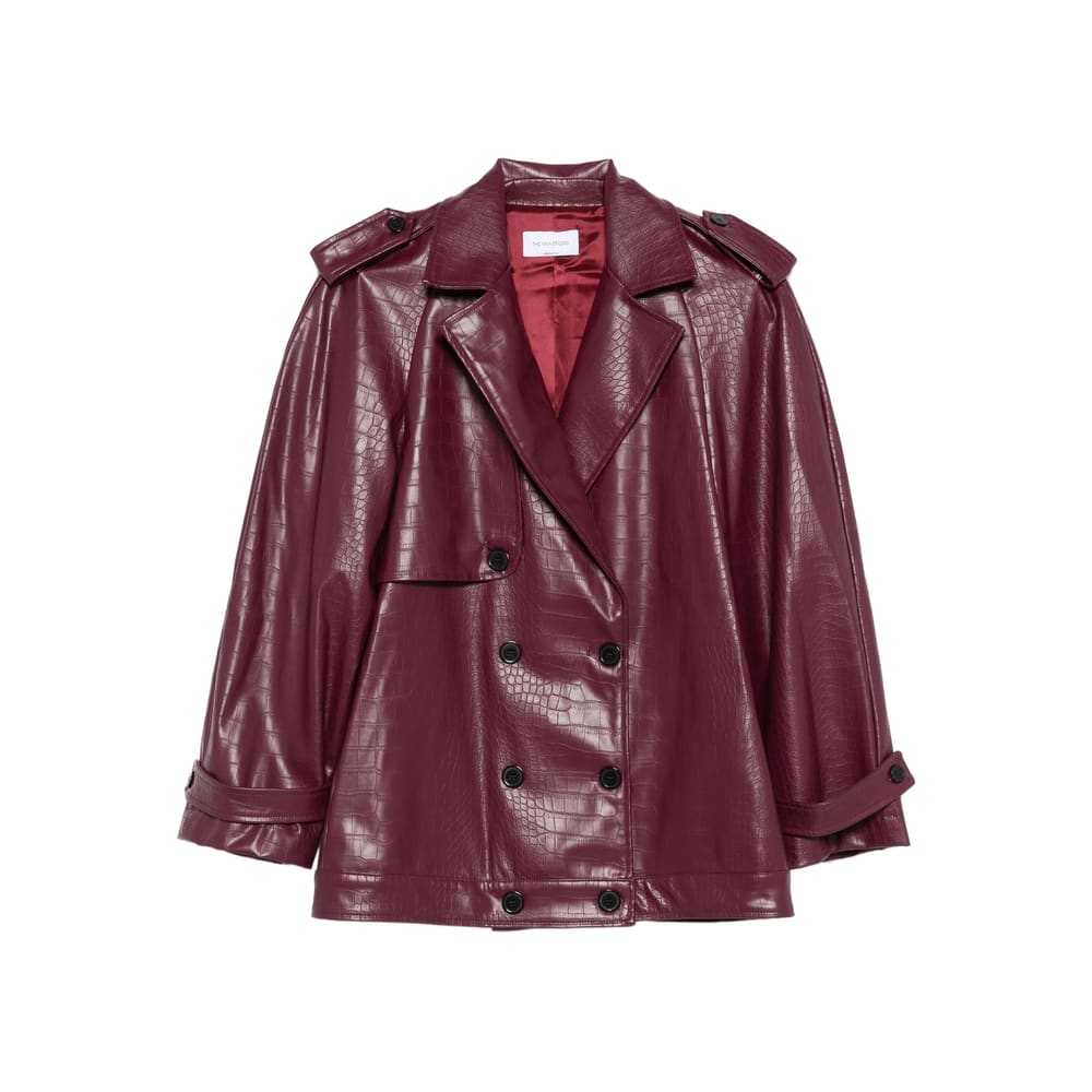 The Nina Studio Crocodile-effect Double-breasted Jacket In Red