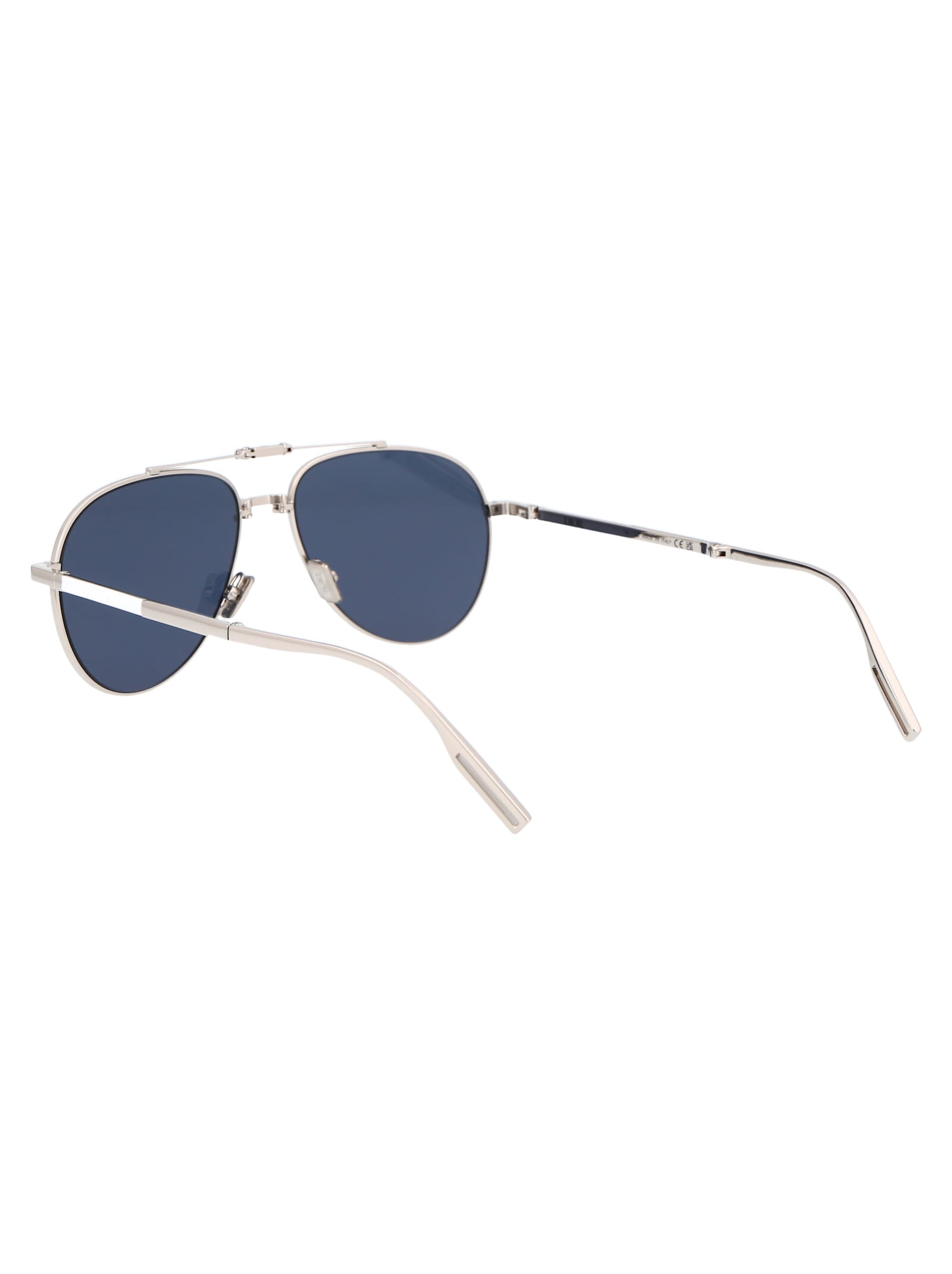 Shop Dior 90 A1u Sunglasses In F0b0 Shiny Palladium / Blue