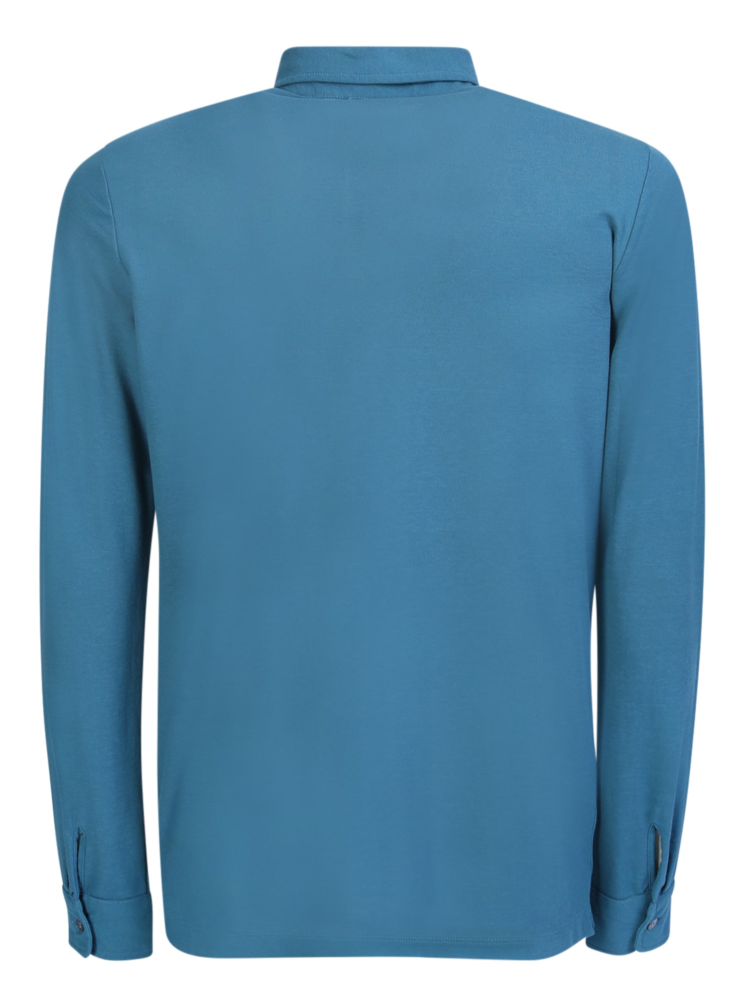 Shop Zanone Teal Cotton Shirt In Blue