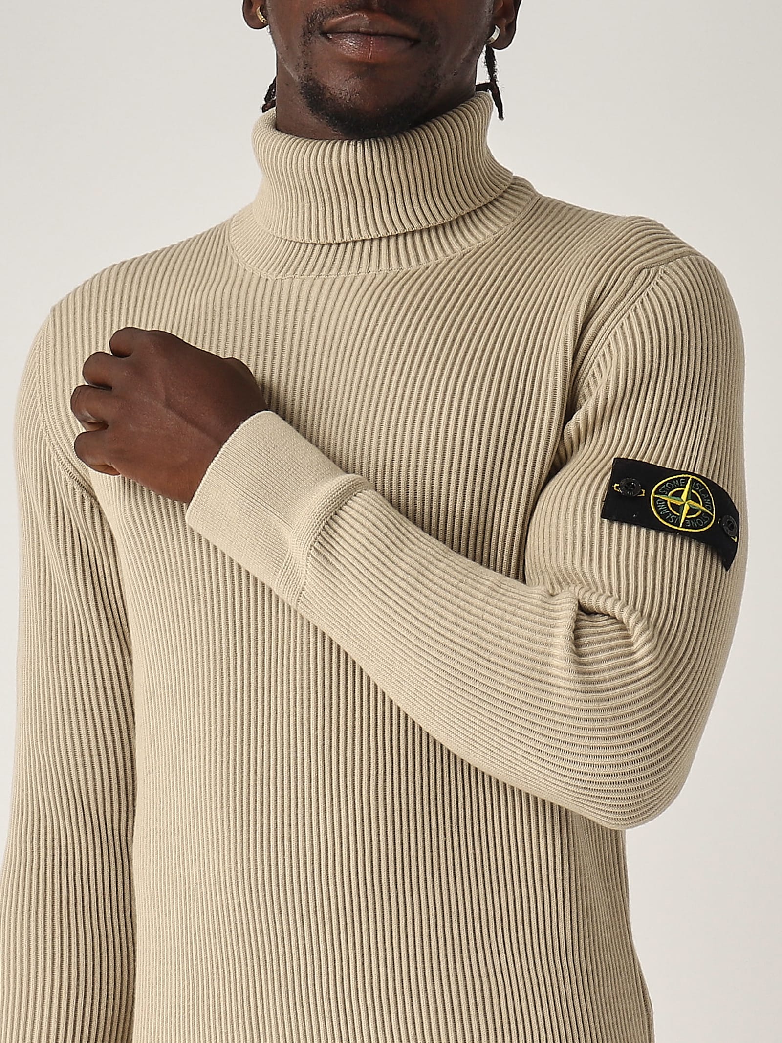 Shop Stone Island Maglia Sweater In Beige Chiaro