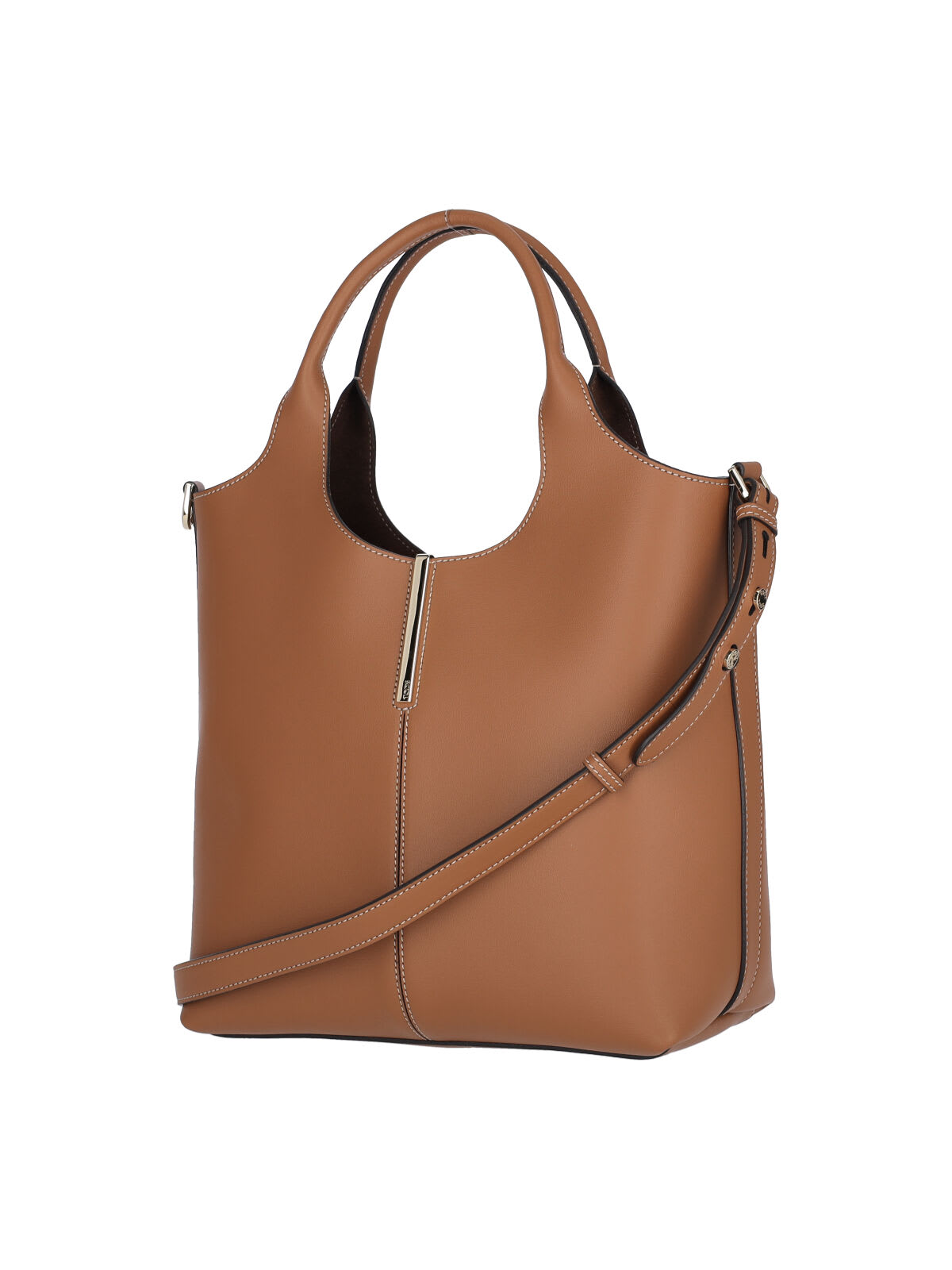 Tod's Logo Tote Bag In Brown