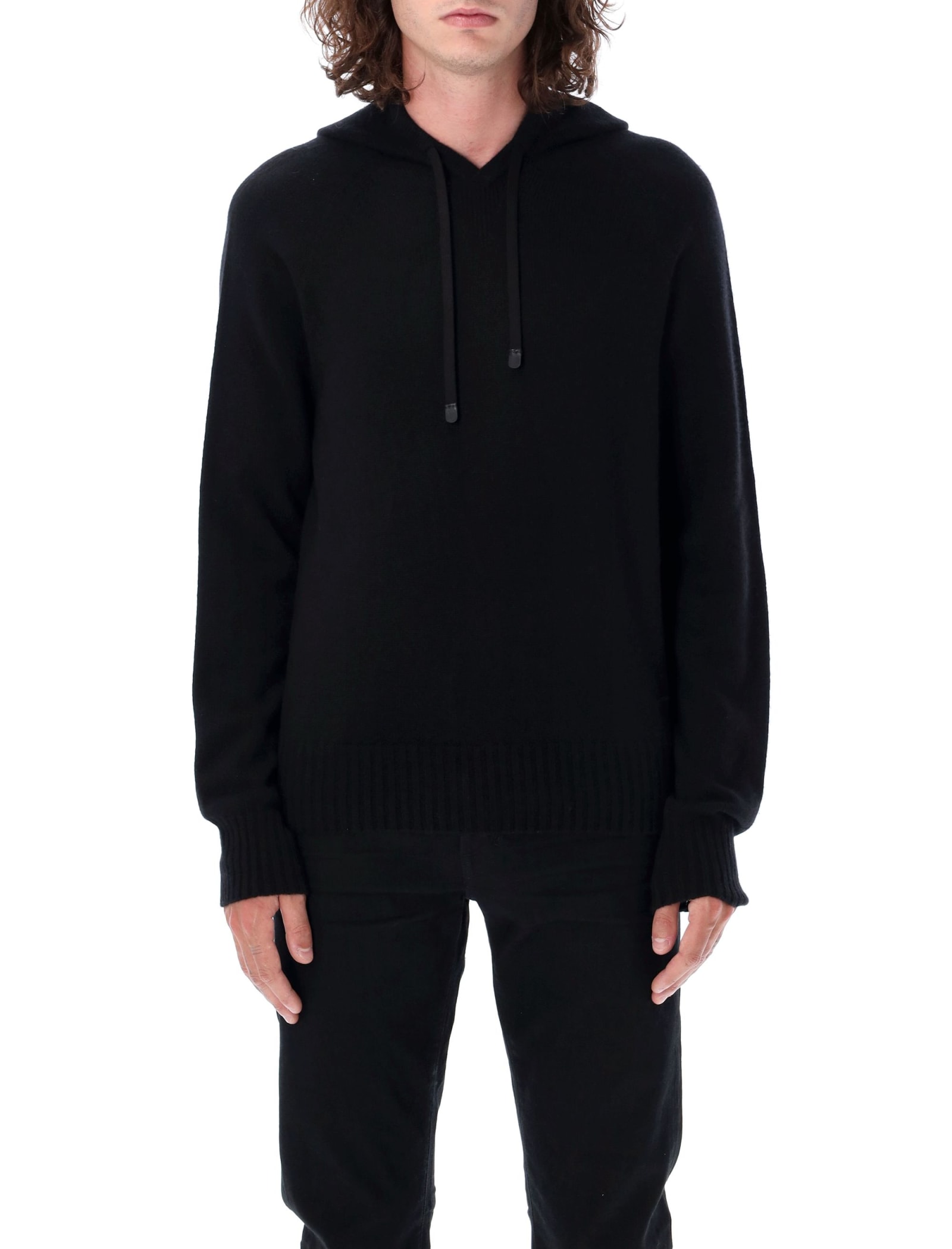 Shop Tom Ford Cashmere Hooded Knit In Black