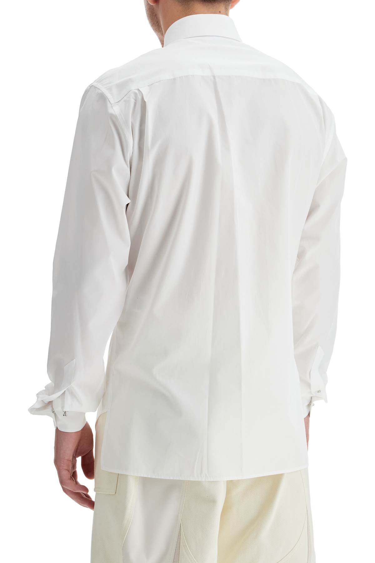 Shop Mugler Poplin Shirt For Men In Off White (white)