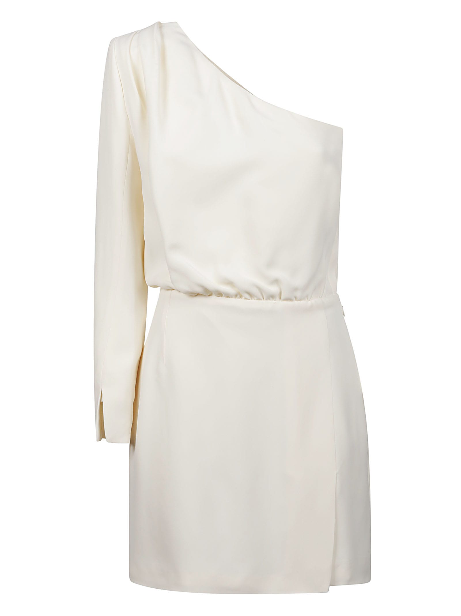 Shop Federica Tosi One-shoulder Mini Dress In Panna
