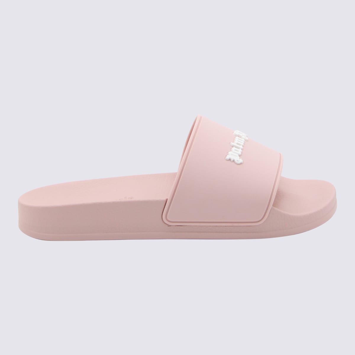 Palm Angels Pink And White Rubber Slides