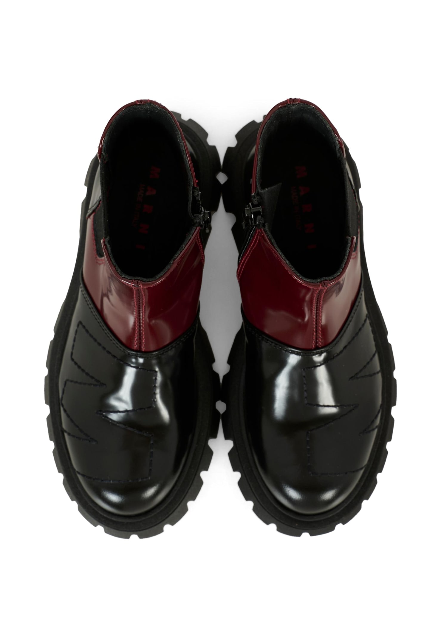 Marni Black Ankle Boots For Kids With Logo In Black