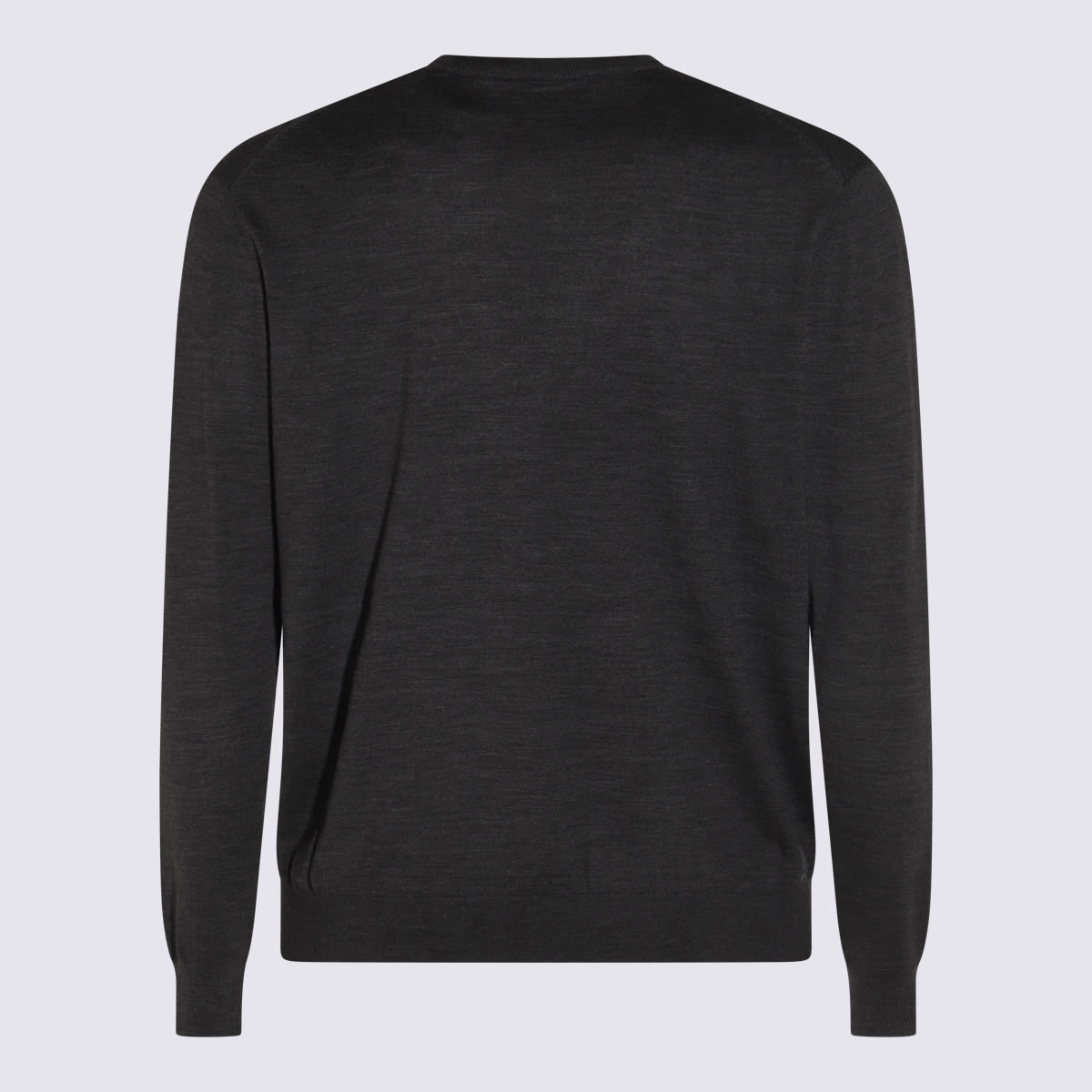 Malo Ribbed Crewneck Sweater With Long Sleeves In Gray