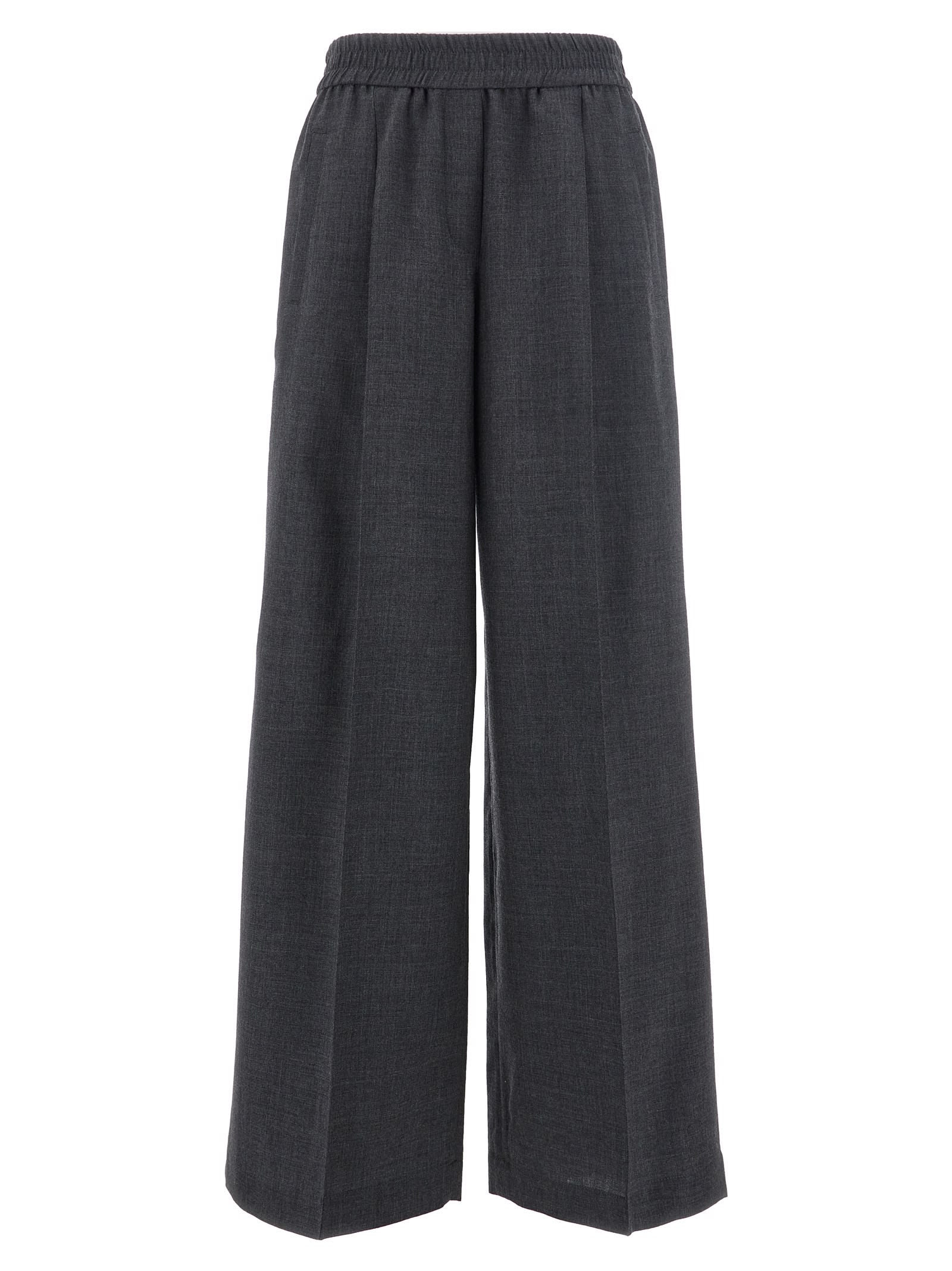 Shop Brunello Cucinelli Pin Tuck Trousers In Gray