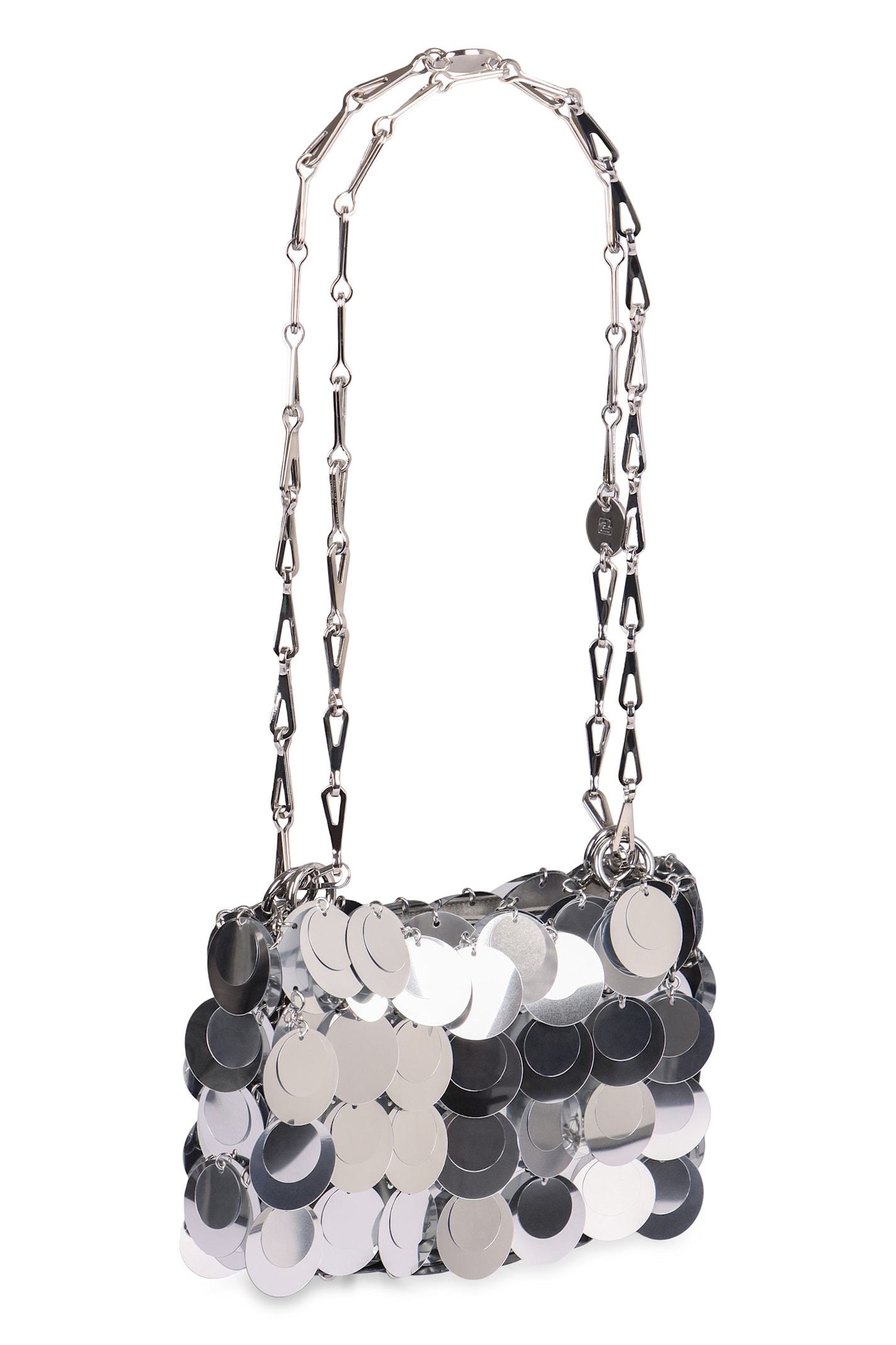 Rabanne Sparkles Discs Nano Bag In Silver