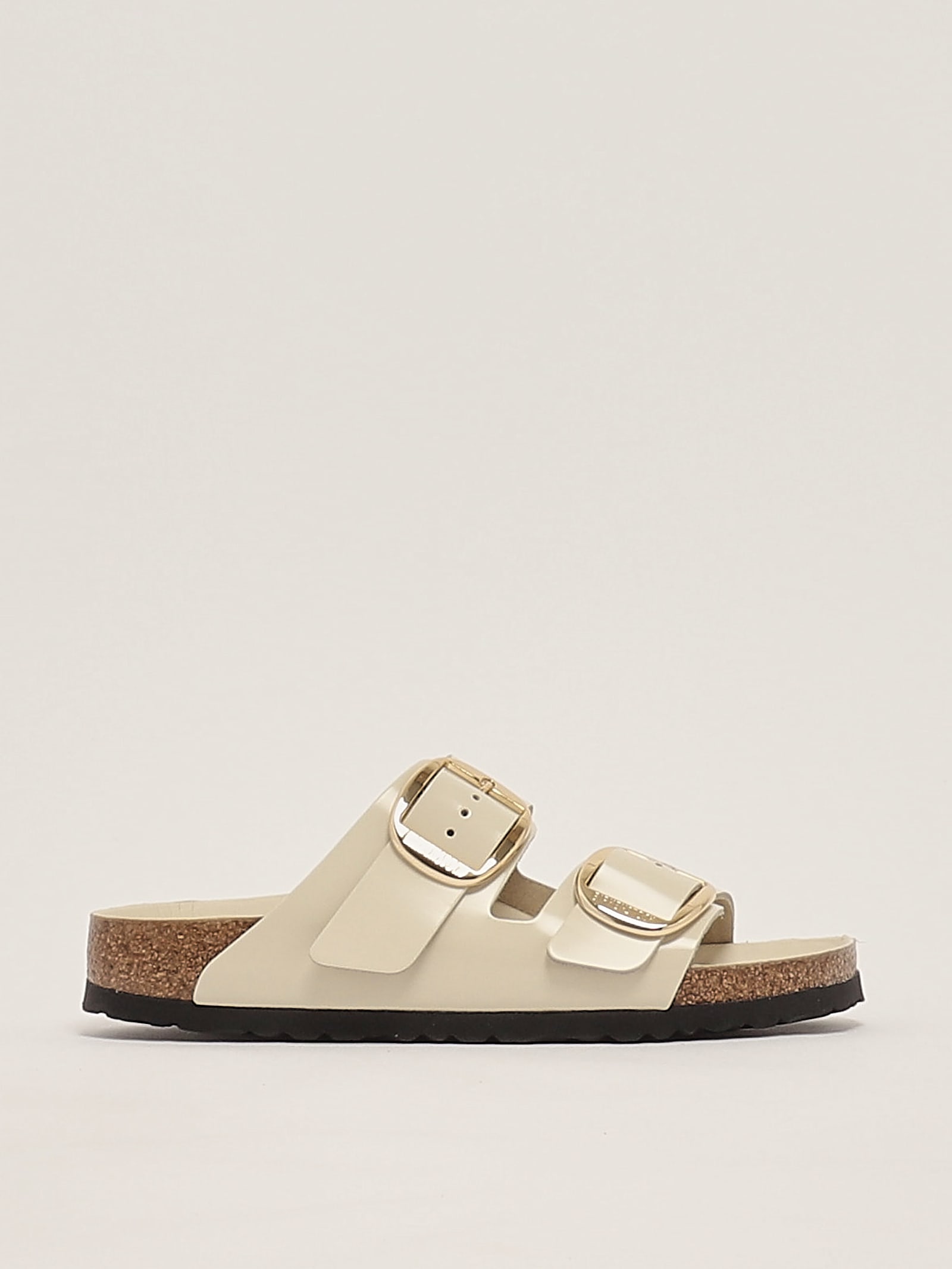 Birkenstock Arizona Big Buckle Shine Ecru Sandal In Sand