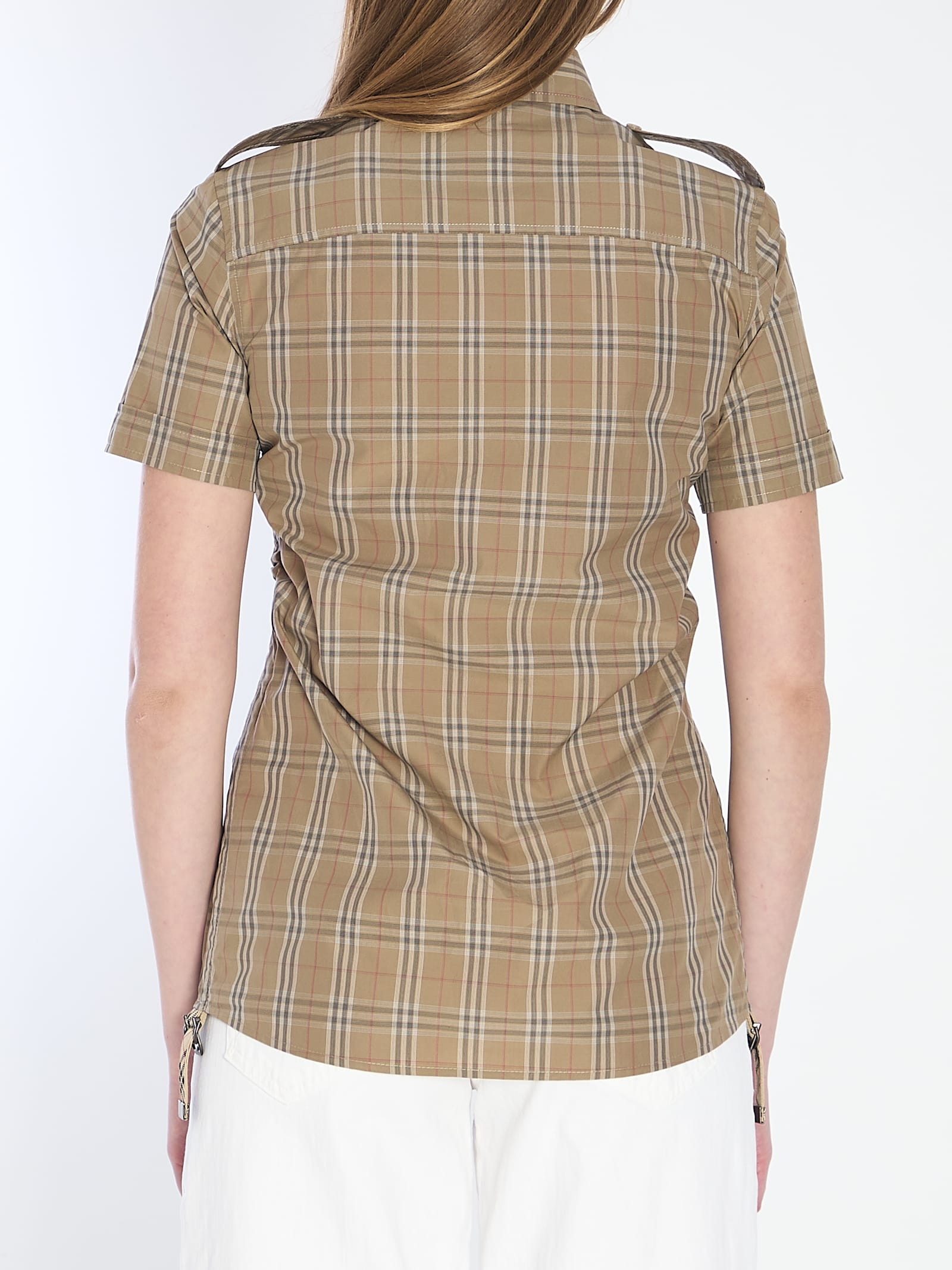 Shop Burberry Check Shirt In Brown