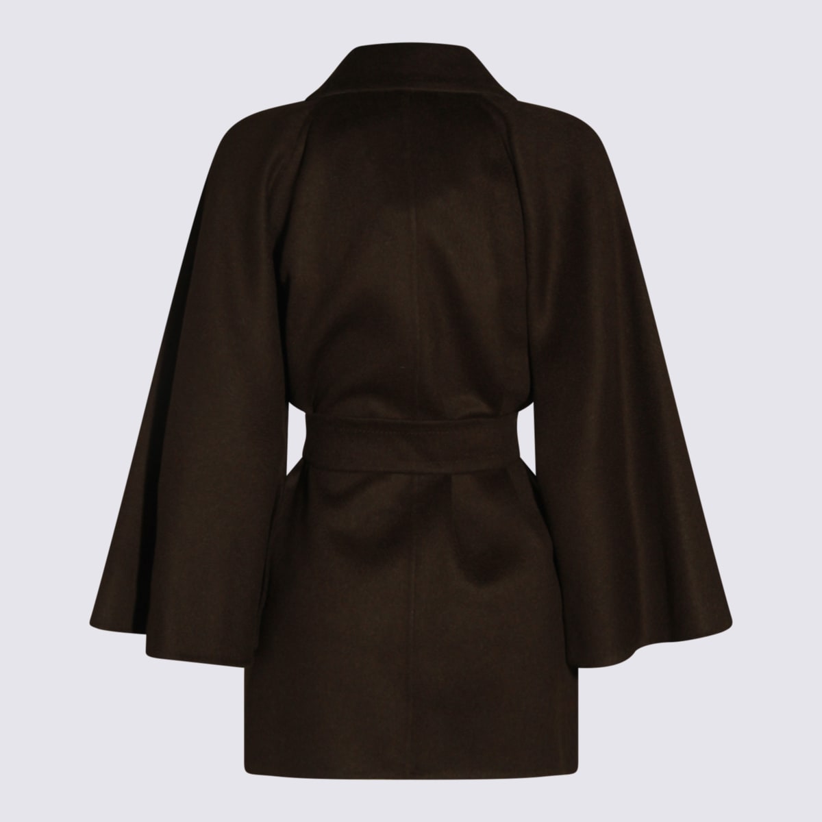 Max Mara Brown Verna Coat In Green