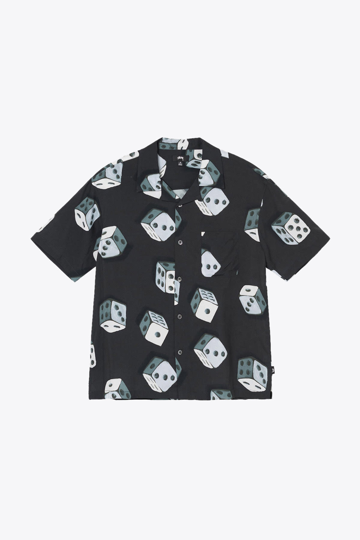 Stussy Dice Pattern Shirt Black viscose shirt with dice pattern print - Dice pattern shirt