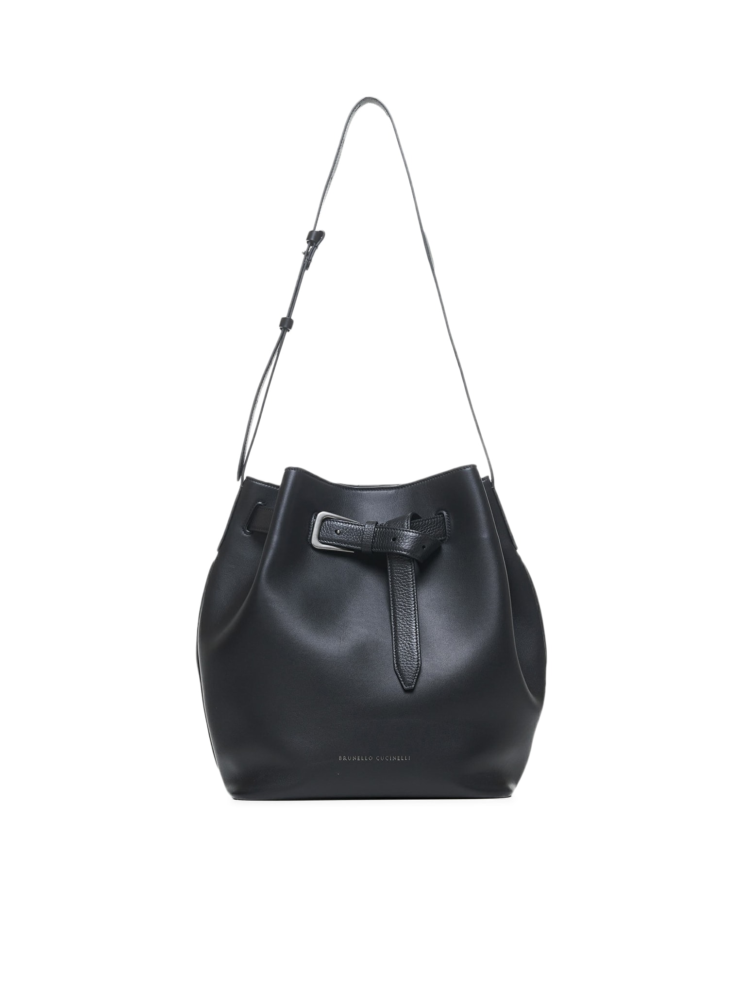 brunello cucinelli leather bucket bag