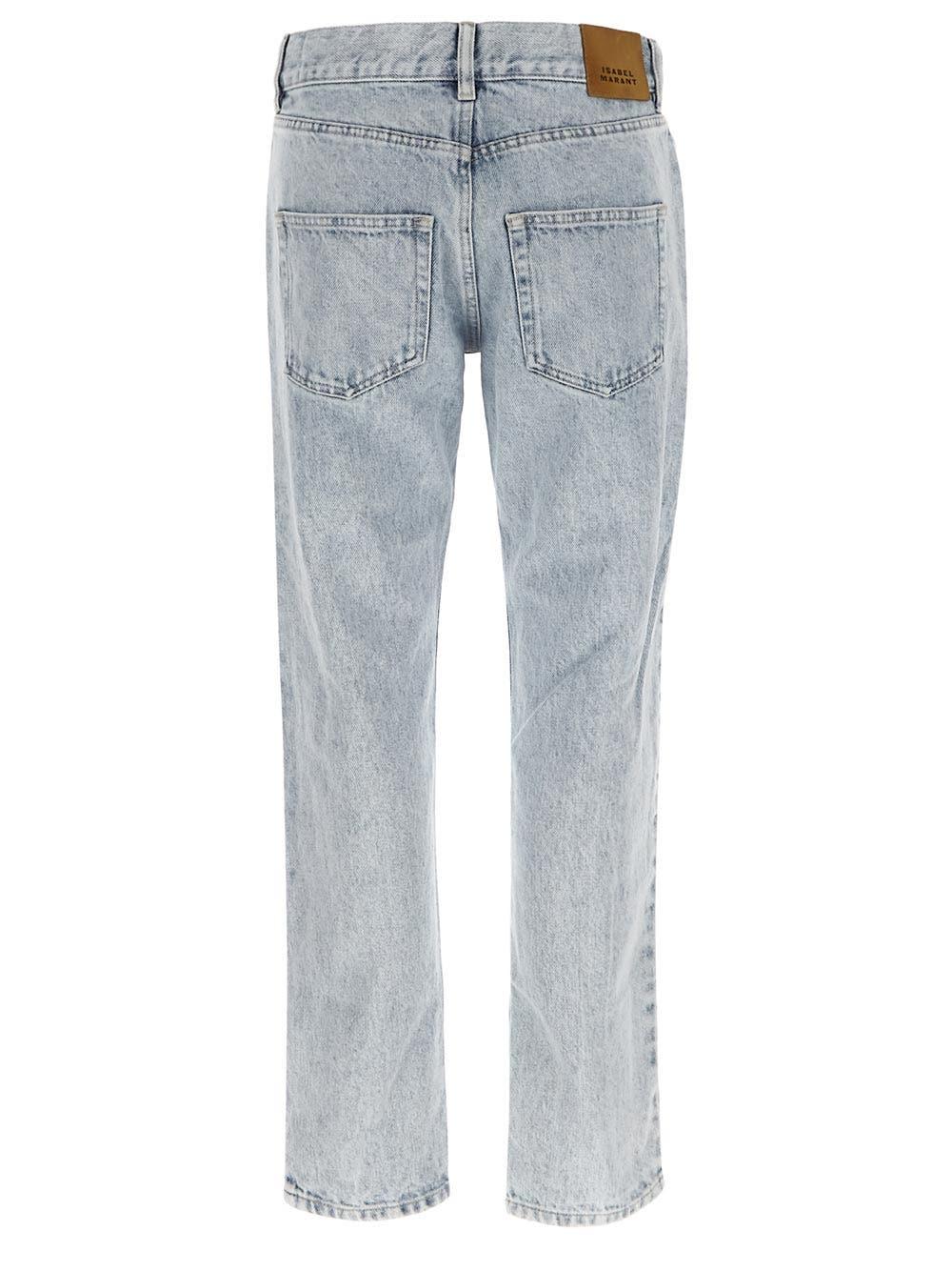 Shop Isabel Marant Cotton Light Blue Jeans In Lu Light Blue