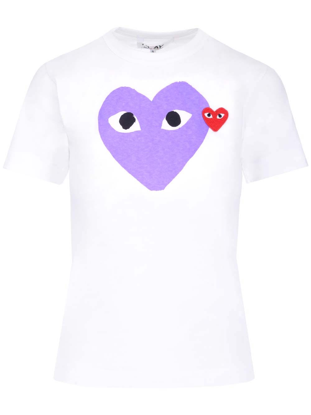 Comme des Garçons Play Purple Heart T-shirt