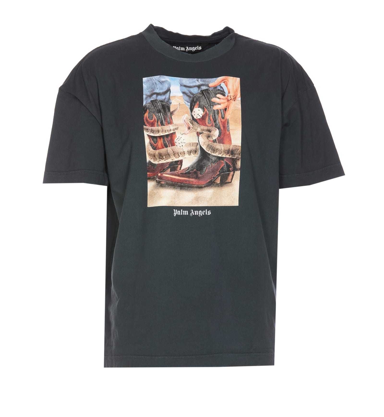 Shop Palm Angels Dice Game T-shirt In Black