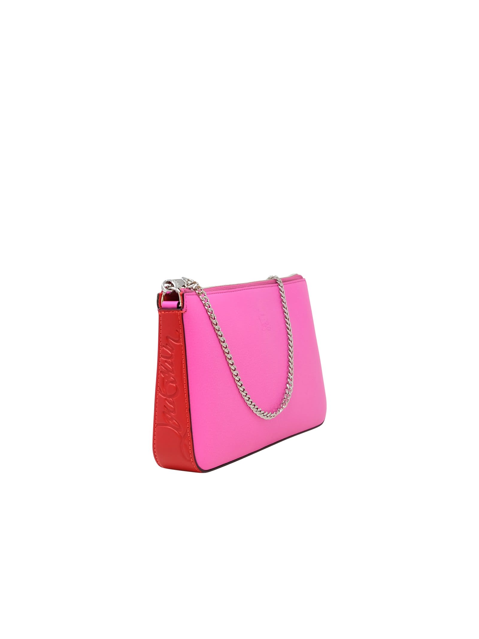 Shop Christian Louboutin Pink Leather Loubila Hybrid Pouch