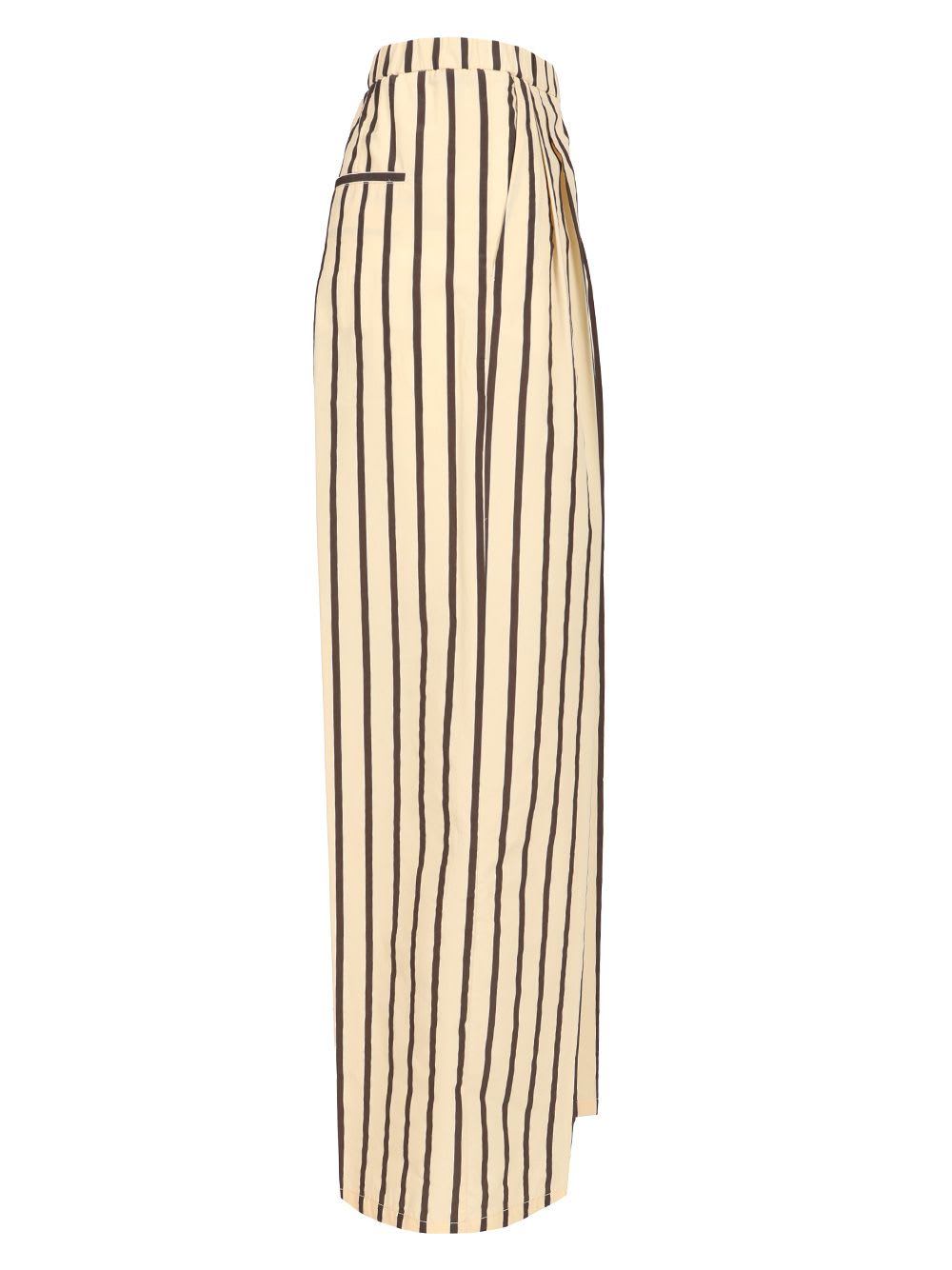 Shop Forte Forte Wide Leg Pinstriped Trousers In White