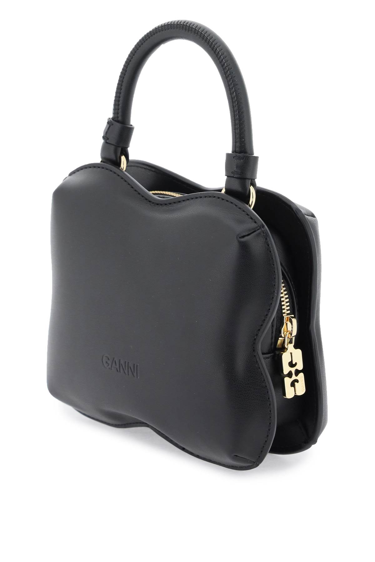Shop Ganni Butterfly Handbag In Black (black)
