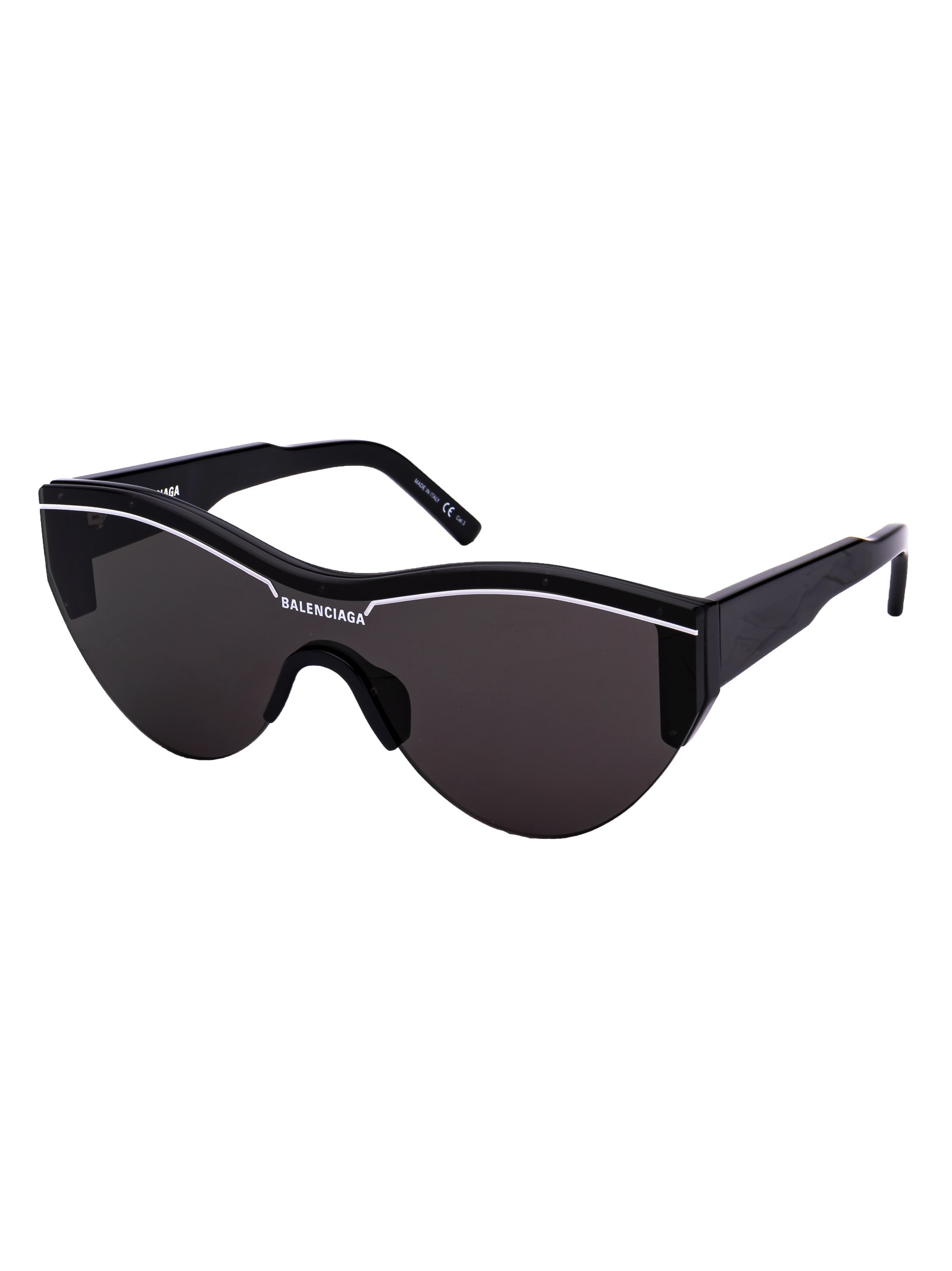 Shop Balenciaga Bb0004s Sunglasses In 001 Black Black Grey